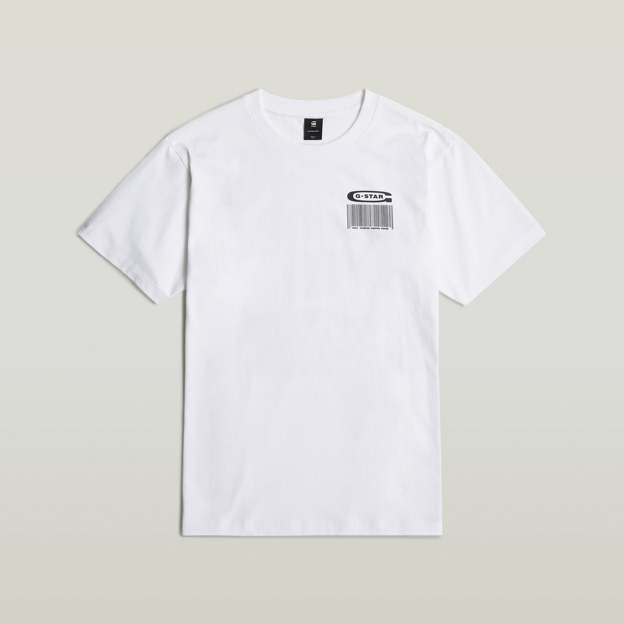 G-Star RAW Barcode Back Graphic Loose T-Shirt Wit Heren