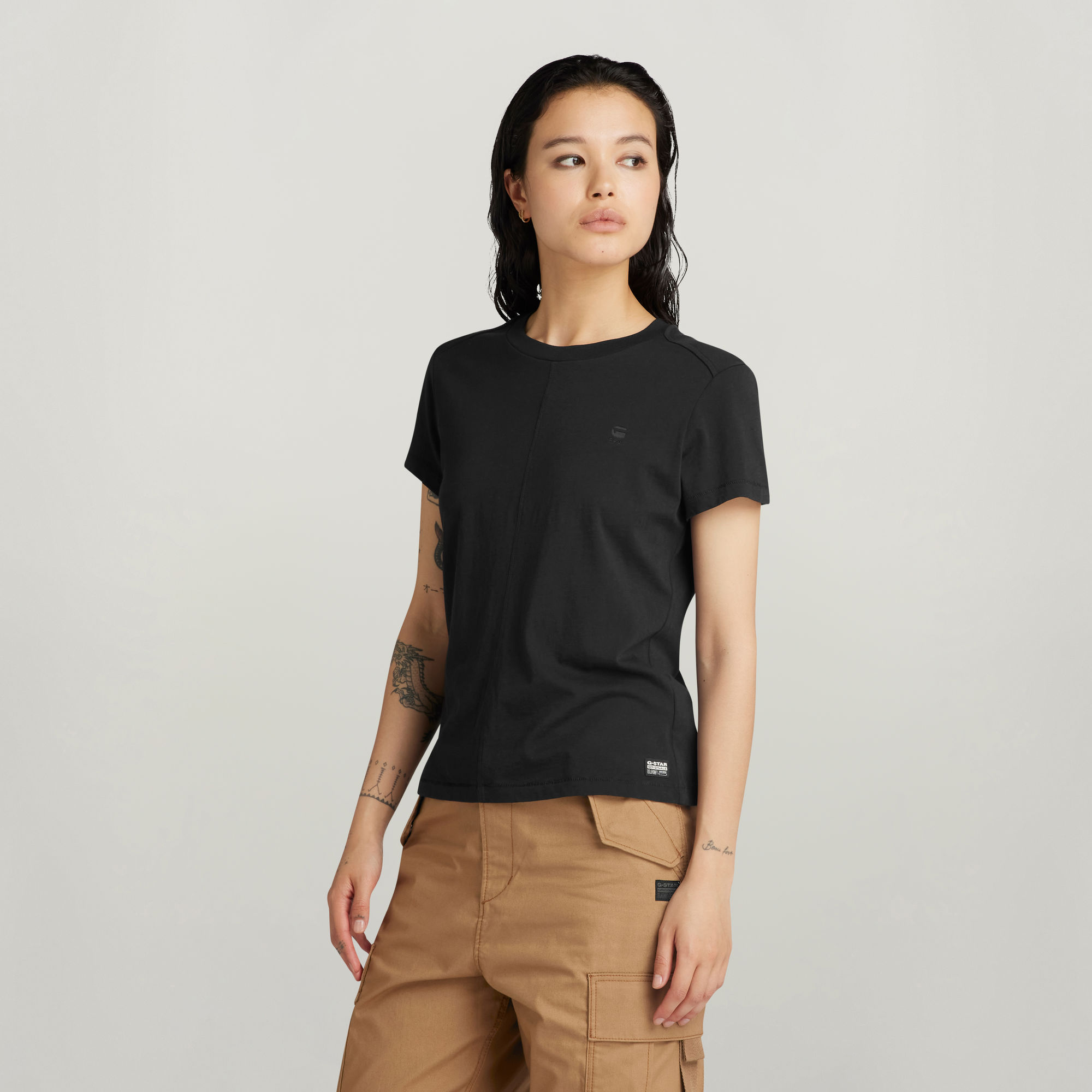 G-Star RAW Front Seam Top Zwart Dames