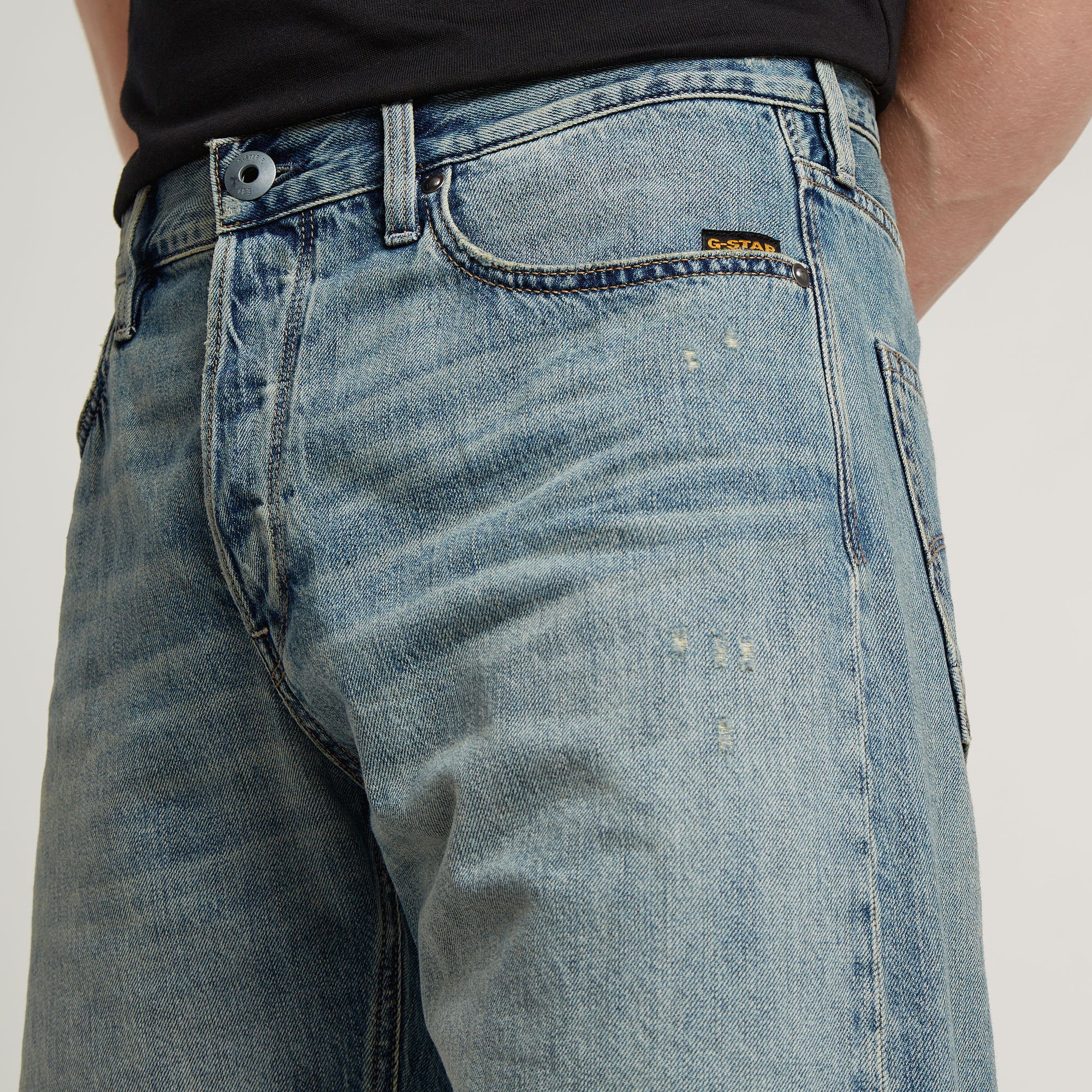 G-Star RAW Dakota Short Raw Edge Midden blauw Heren