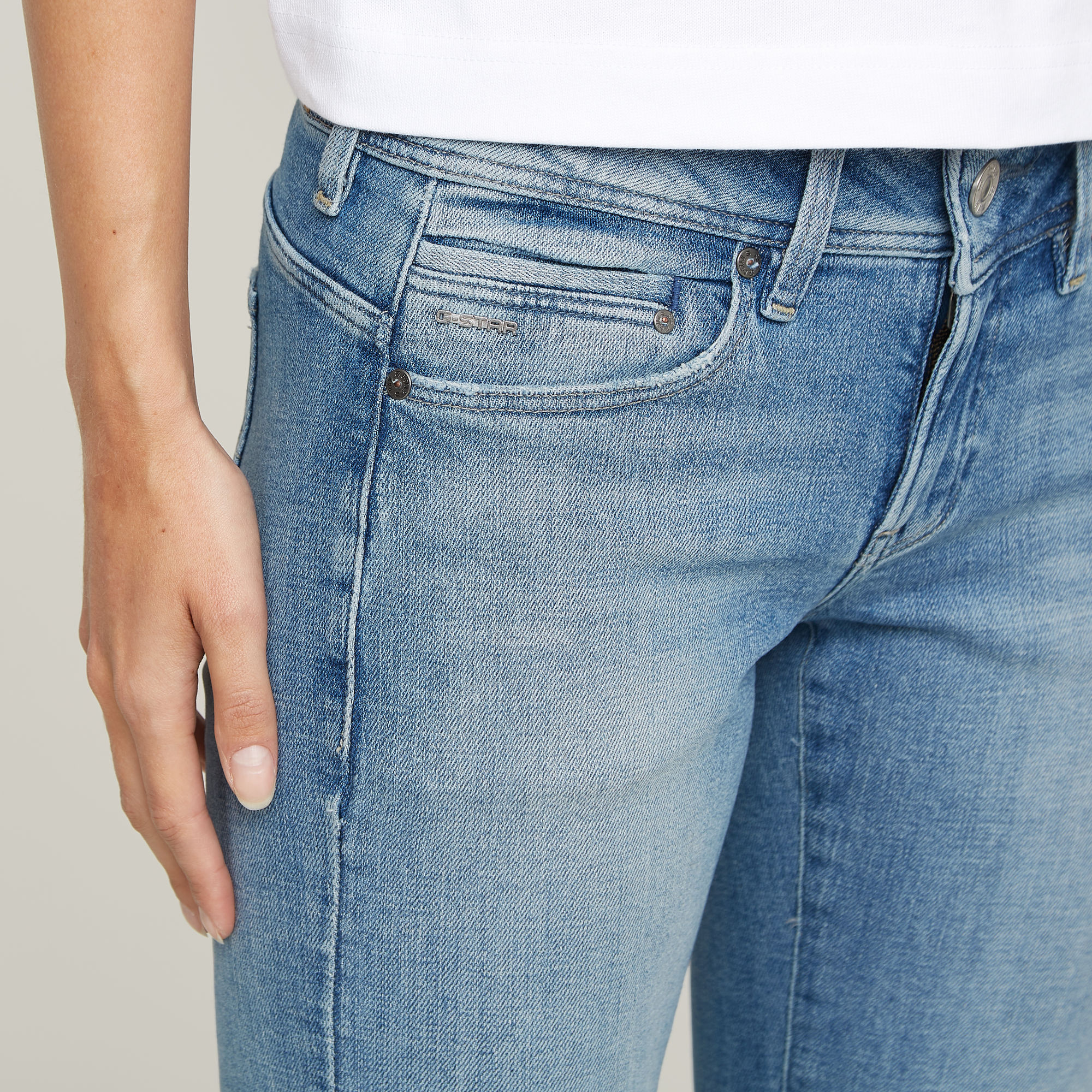 G-Star RAW Midge Slim Straight Jeans Lichtblauw Dames