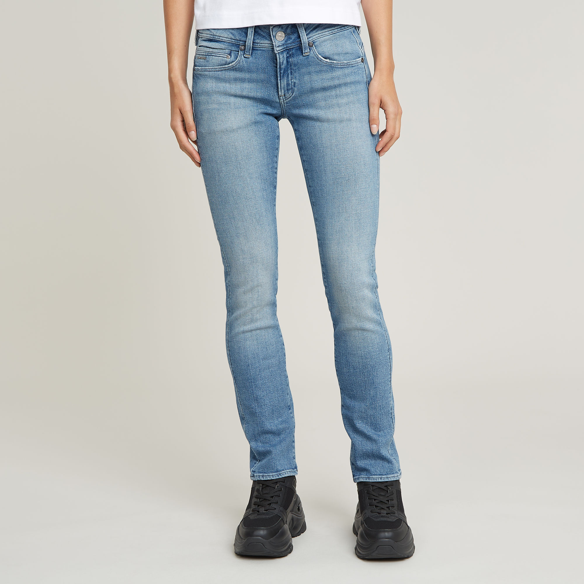 Midge Slim Straight Jeans - Hellblau - Damen