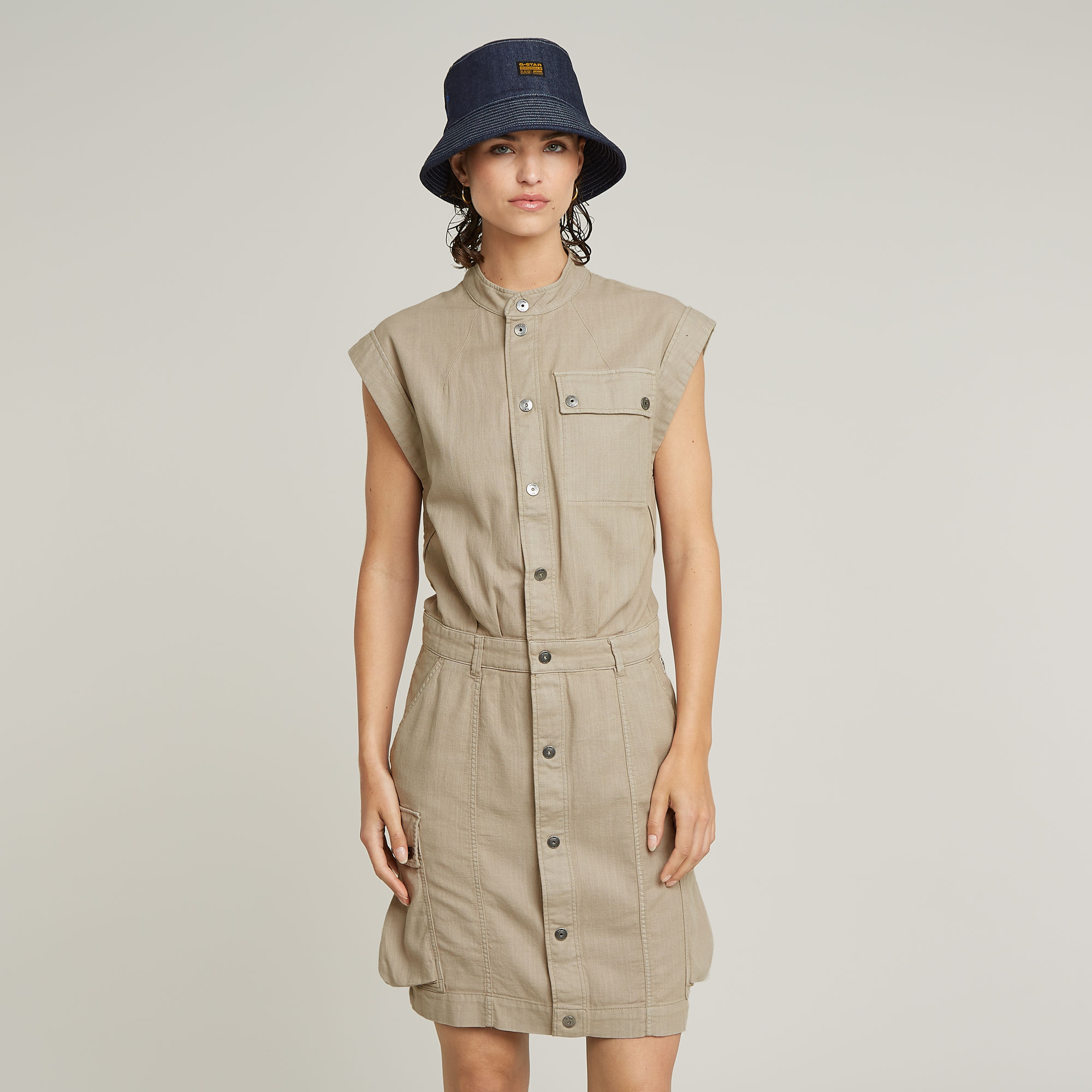 G-Star RAW Jurk Pocket - Beige - Dames