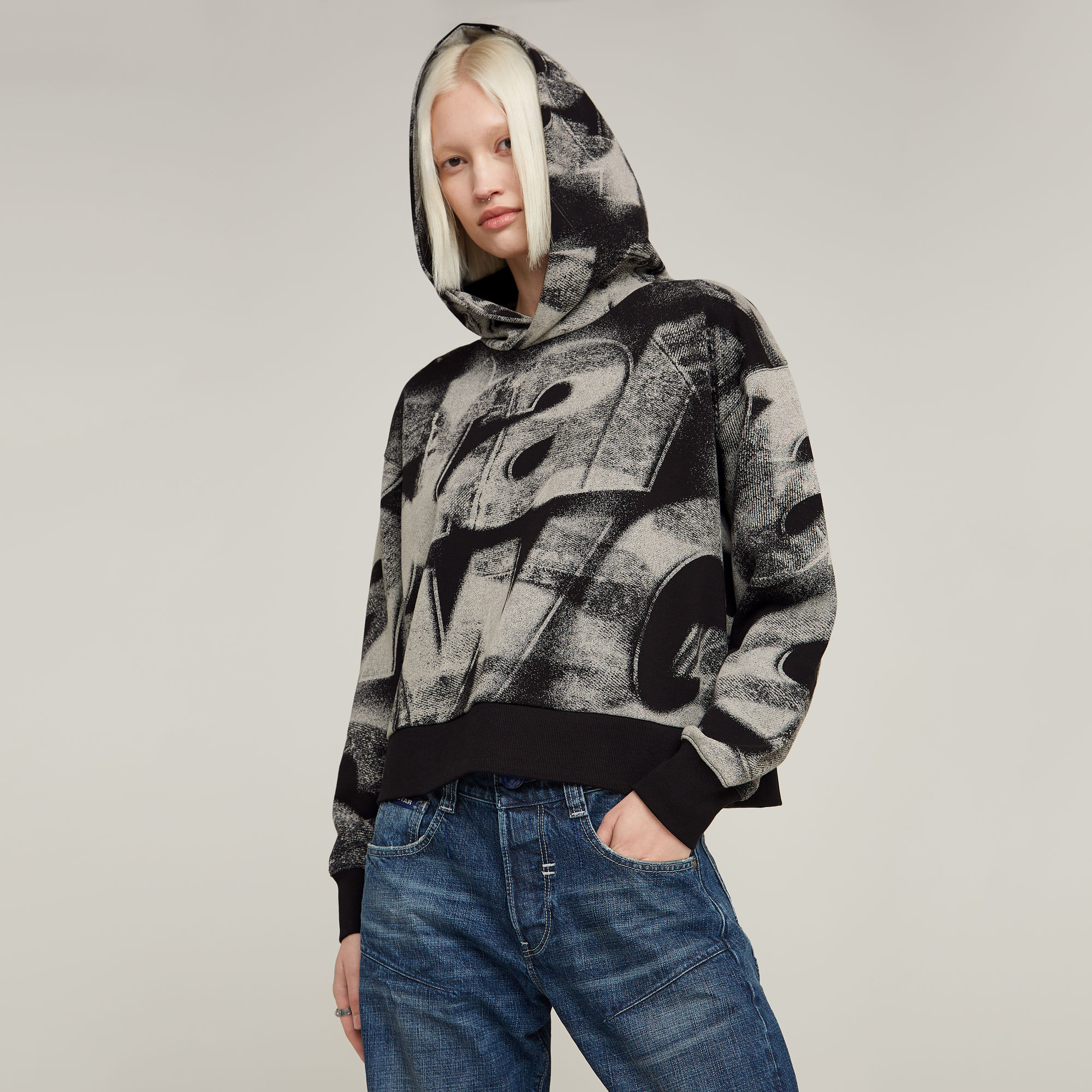 G-Star RAW Sprayed Letters Loose Hoodie Meerkleurig Dames