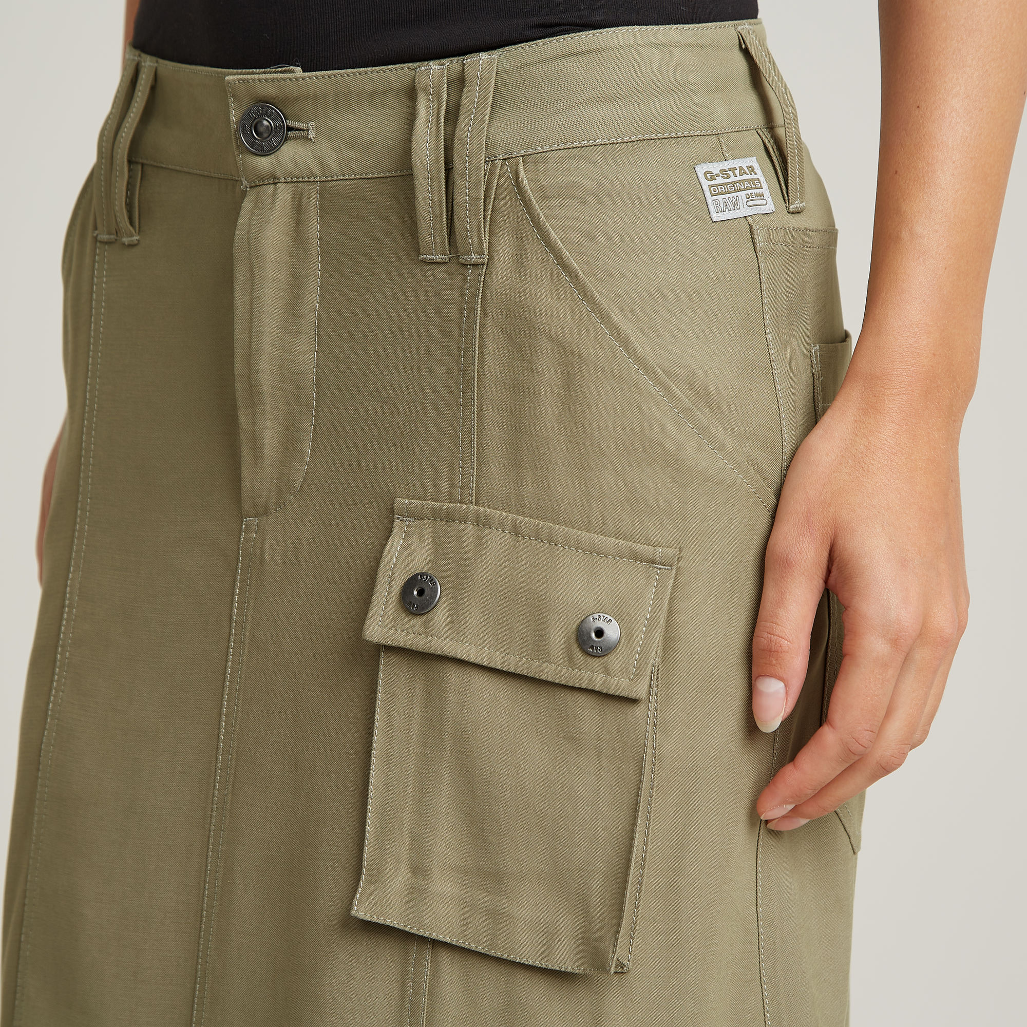 G-Star RAW Fluid Lange Rok Groen Dames