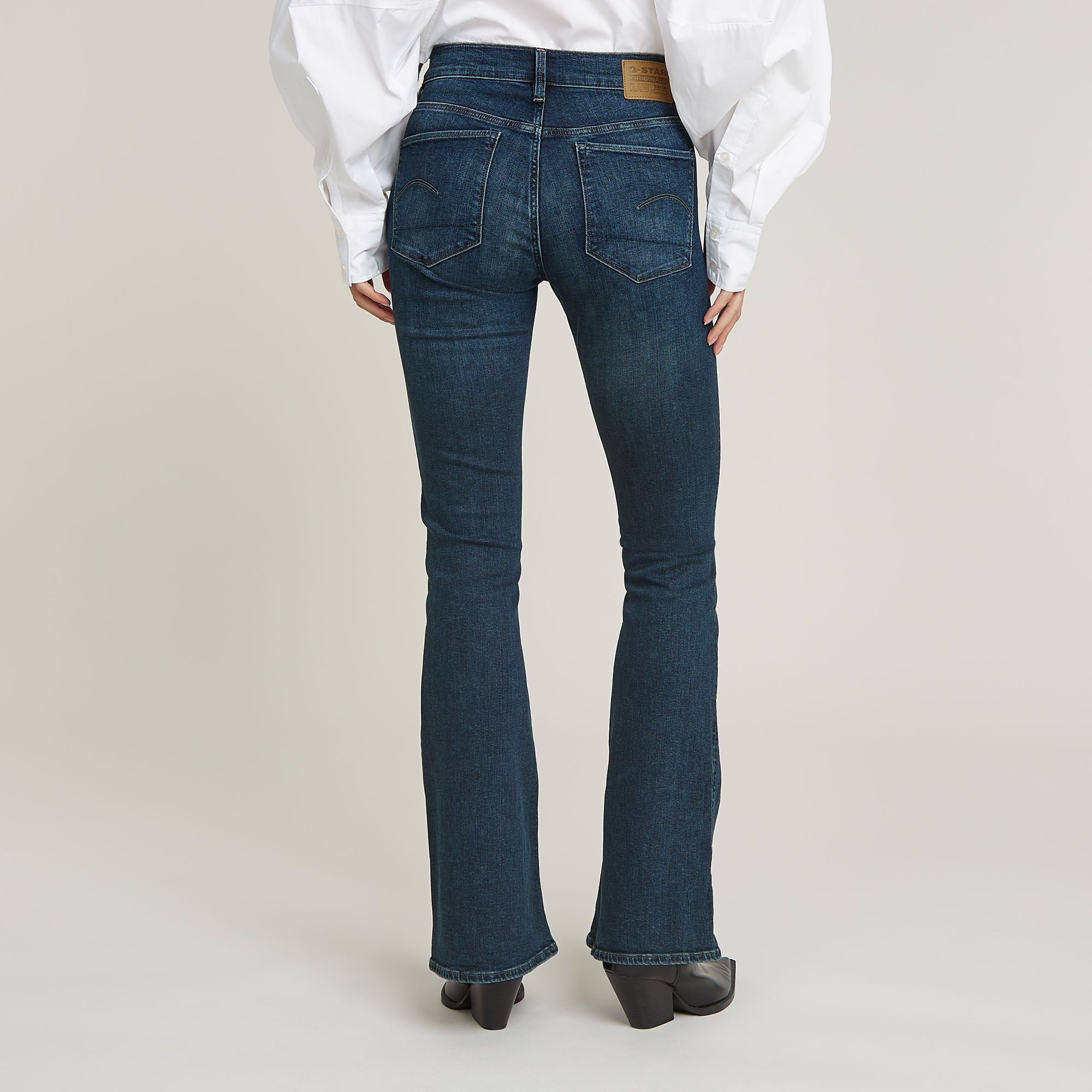 G-Star RAW 3301 Flare Jeans Donkerblauw Dames