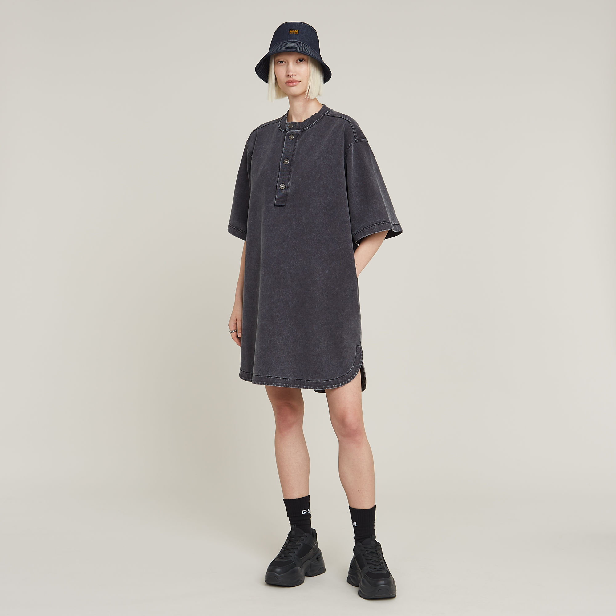 G-Star RAW Balloon Loose Sweater Jurk Zwart Dames
