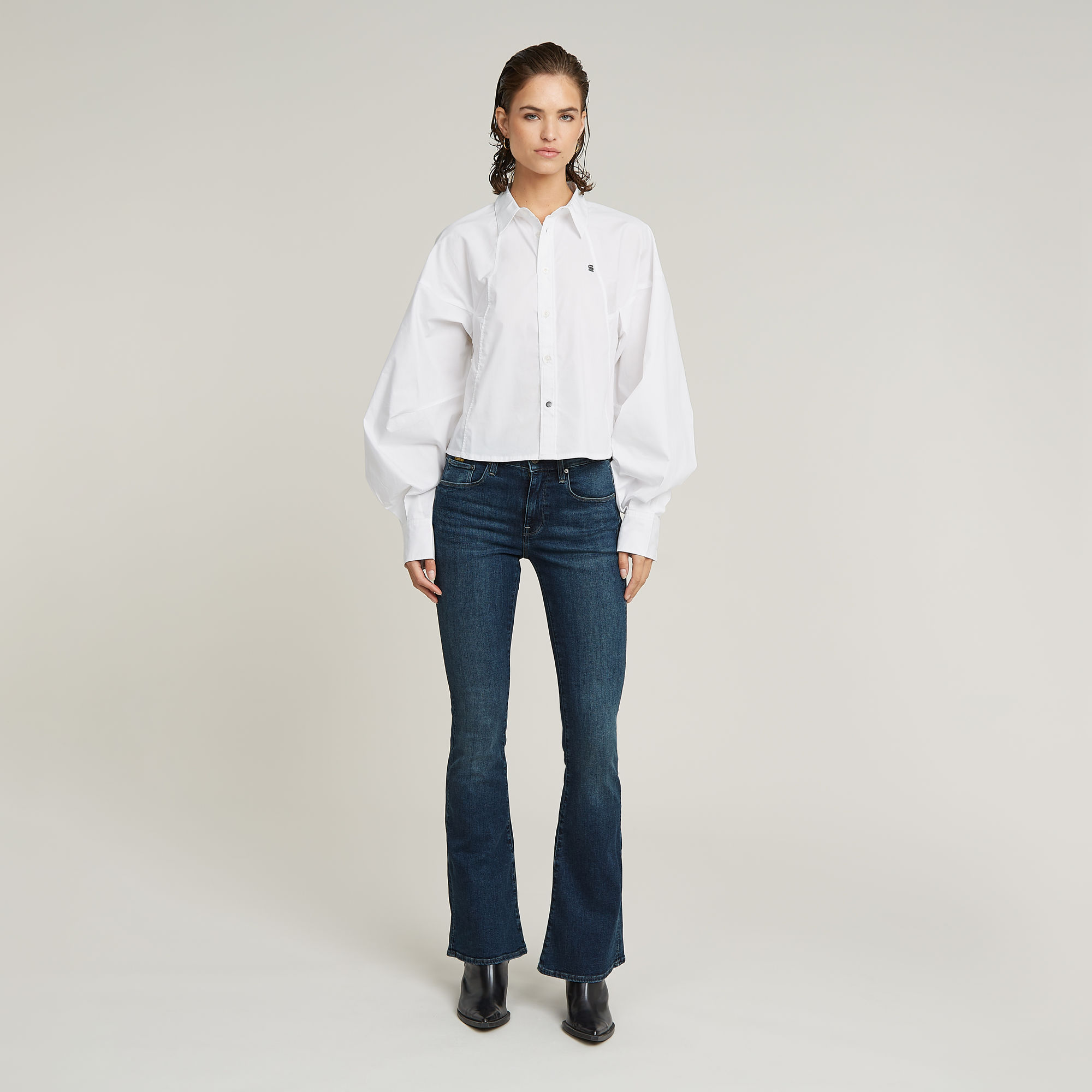 G-Star RAW 3301 Flare Jeans Donkerblauw Dames