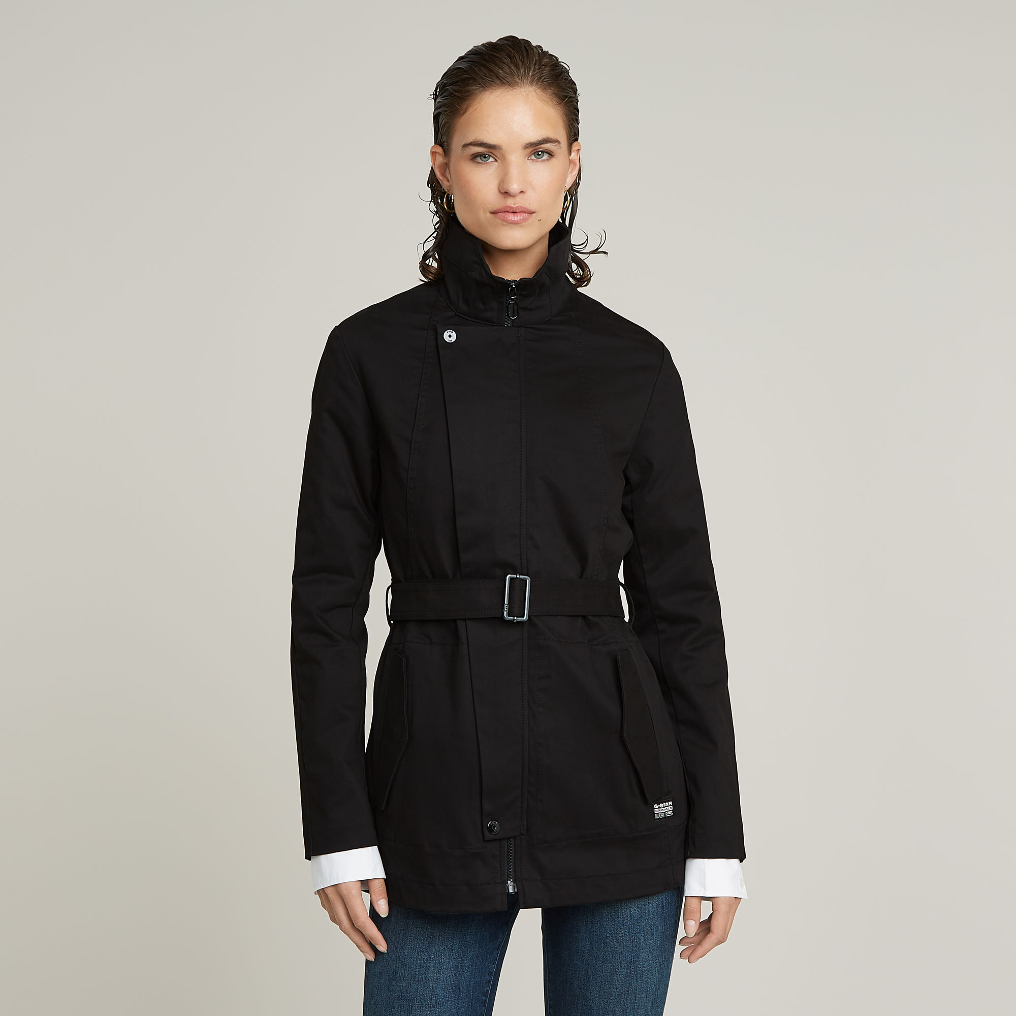 Short Trenchcoat - Schwarz - Damen