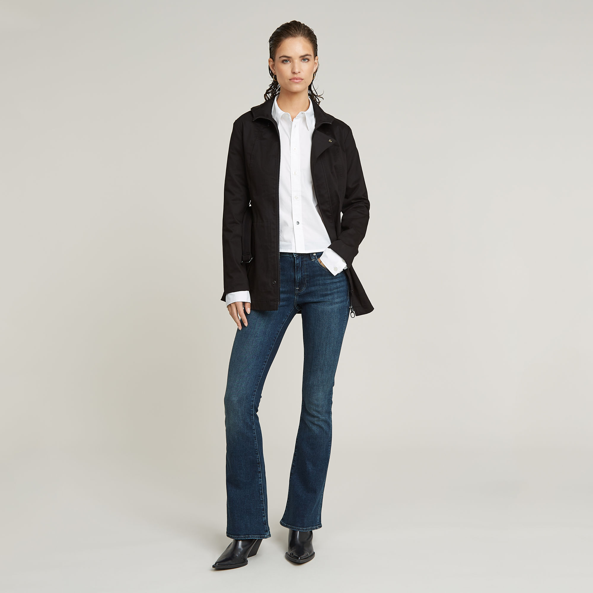 G-Star RAW Short Trenchcoat Zwart Dames