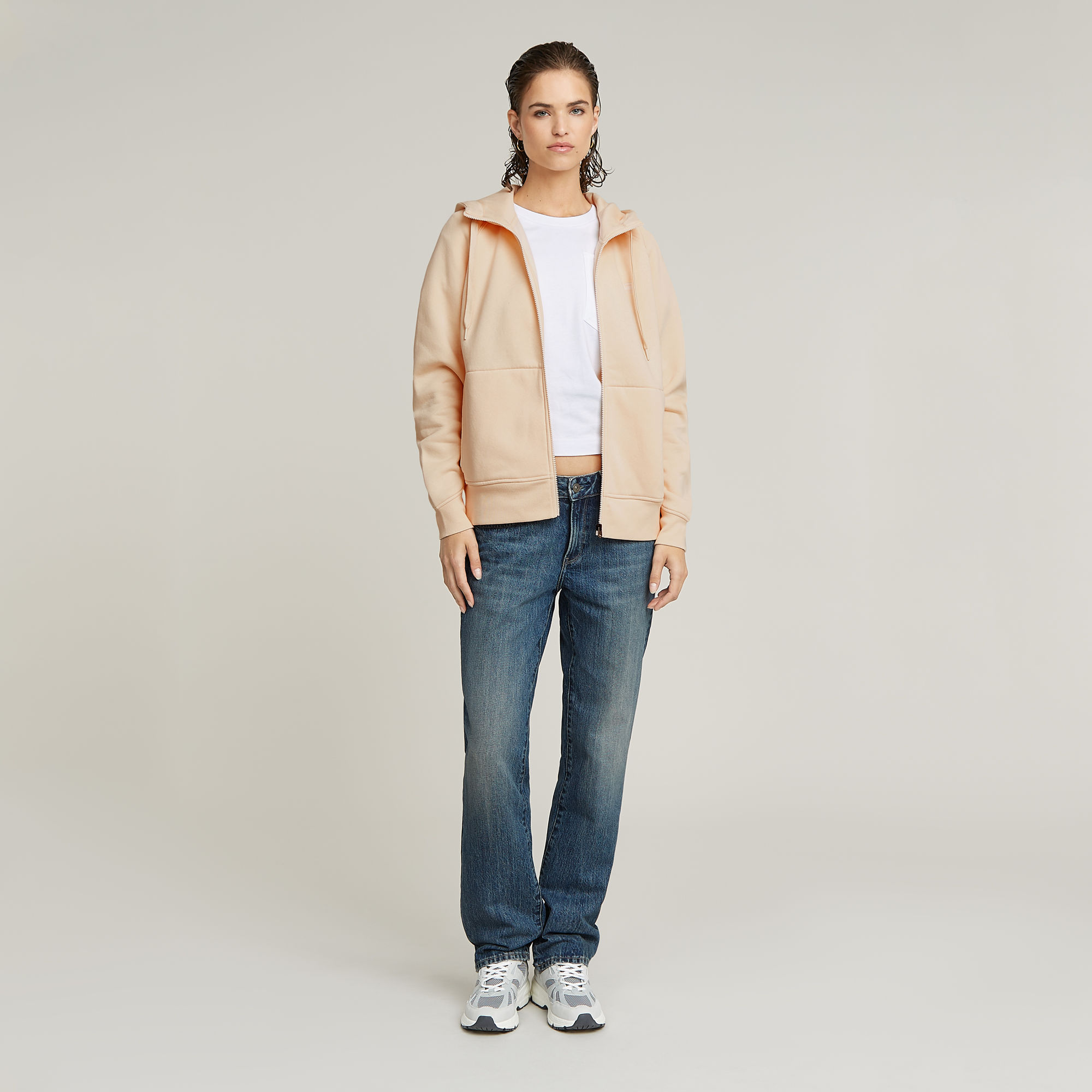 G-Star RAW Premium Core 2.1 Hoodie Met Rits Roze Dames