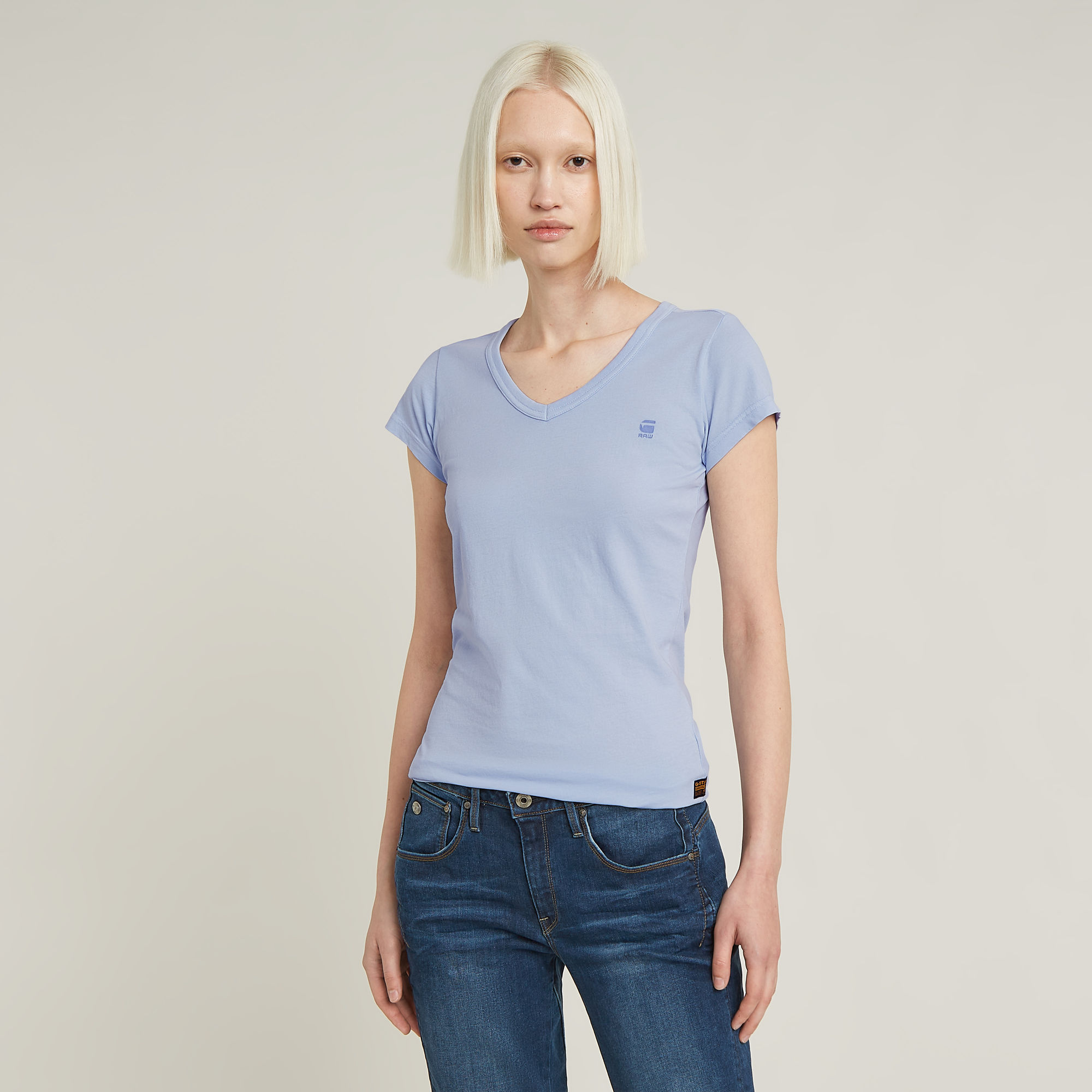 Eyben Slim V-Neck Top - Hellblau - Damen