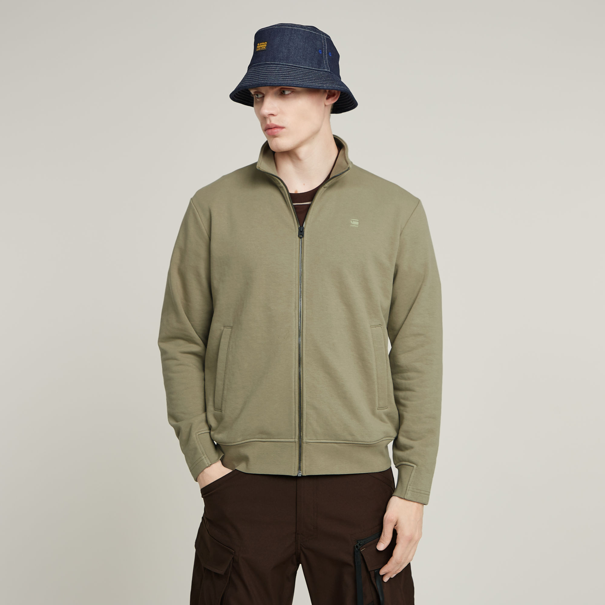 

Nifous Zip Thru Sweater - Green - Men