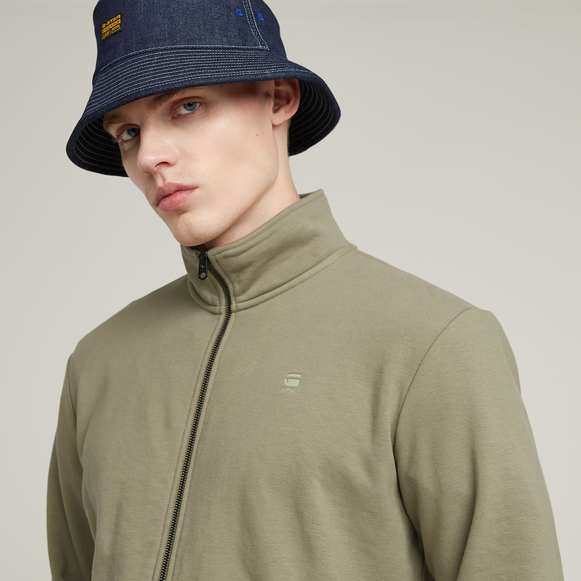 G-Star RAW Nifous Sweater Met Rits Groen Heren