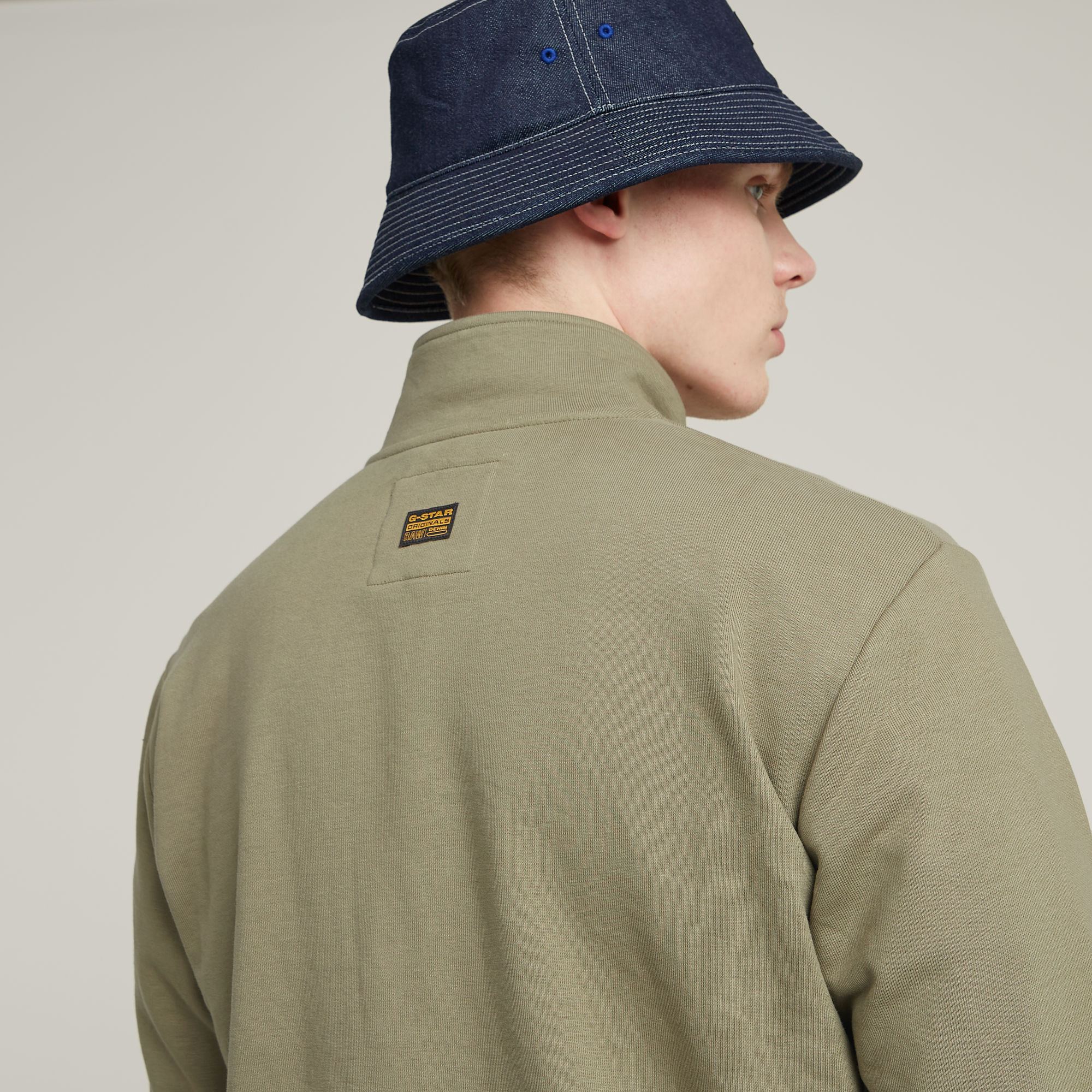 G-Star RAW Nifous Sweater Met Rits Groen Heren