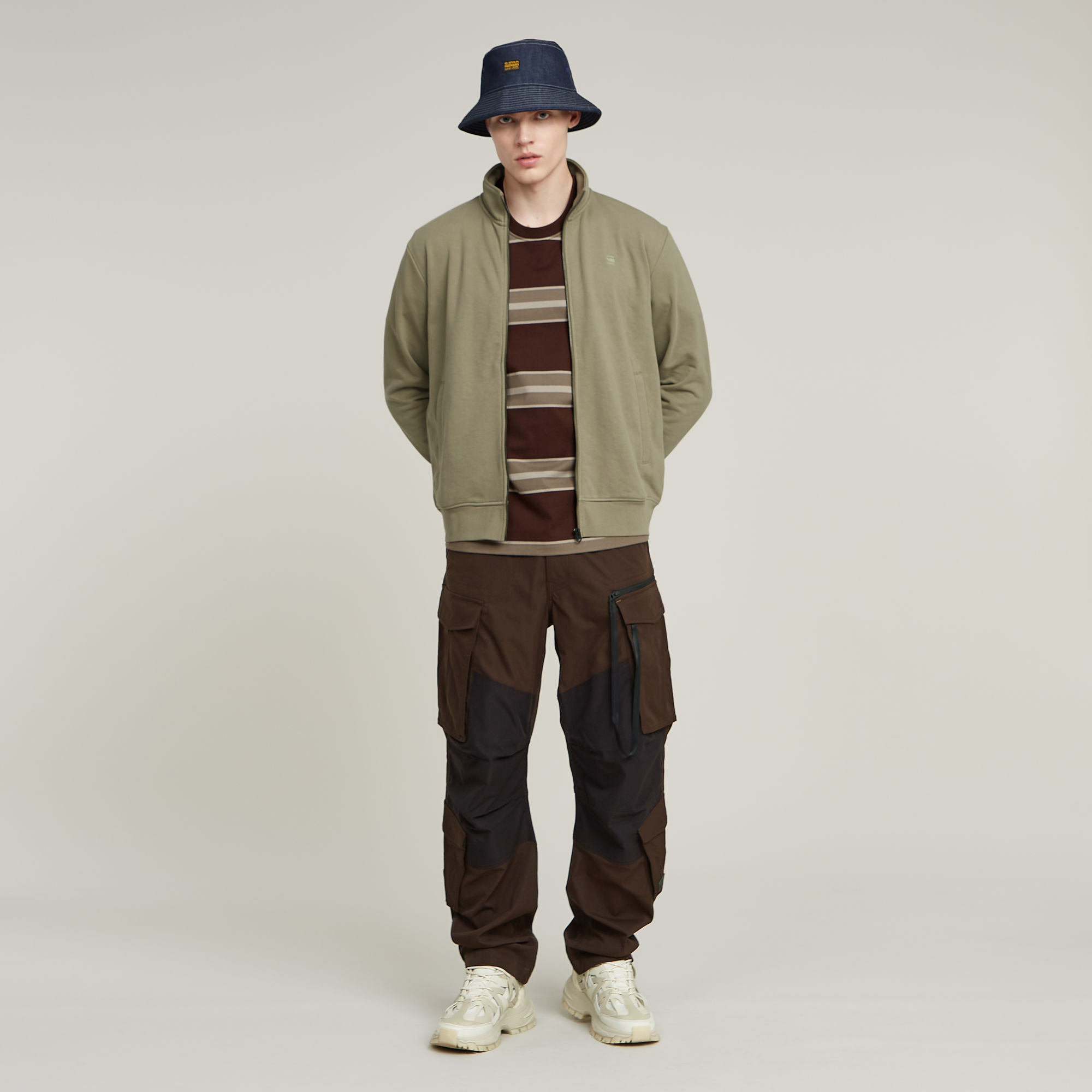G-Star RAW Nifous Sweater Met Rits Groen Heren