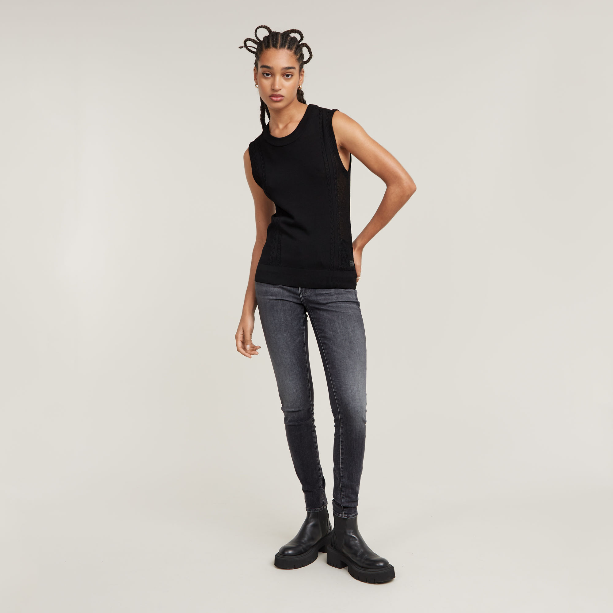 G-Star RAW 3301 Skinny Jeans Zwart Dames