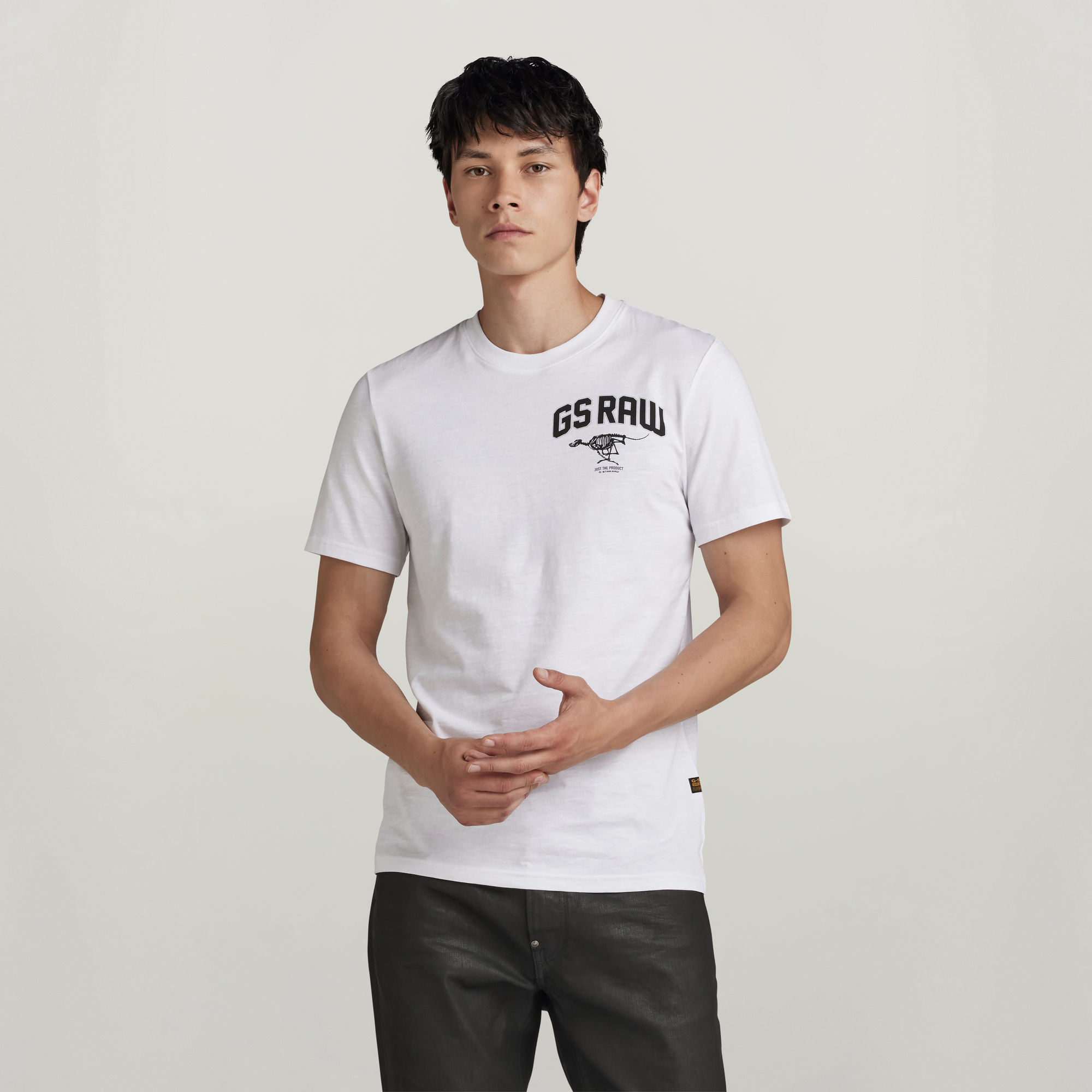 G-Star RAW Skeleton Dog Chest Graphic Slim T-Shirt Wit Heren