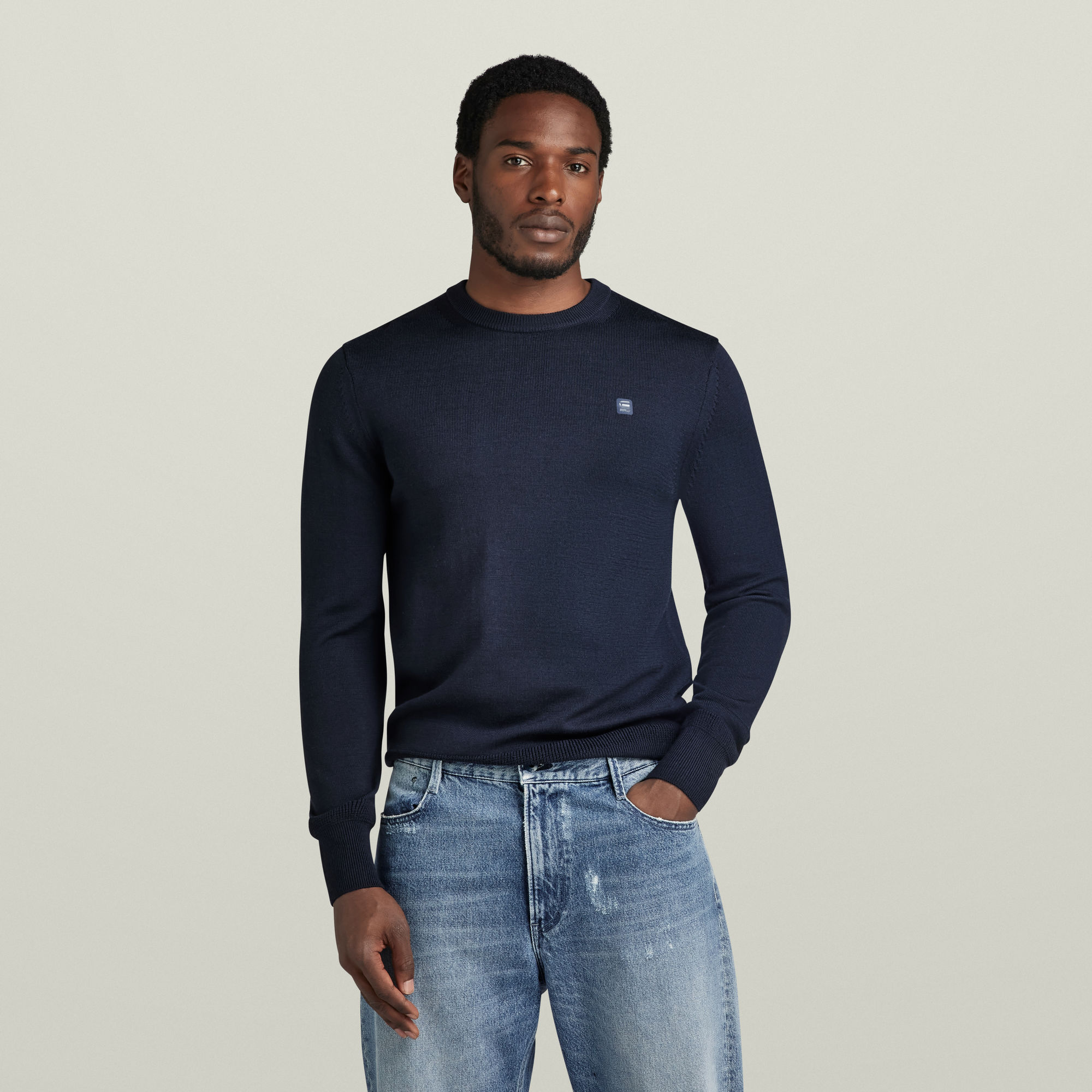 

Premium Core Knitted Sweater - Dark blue - Men
