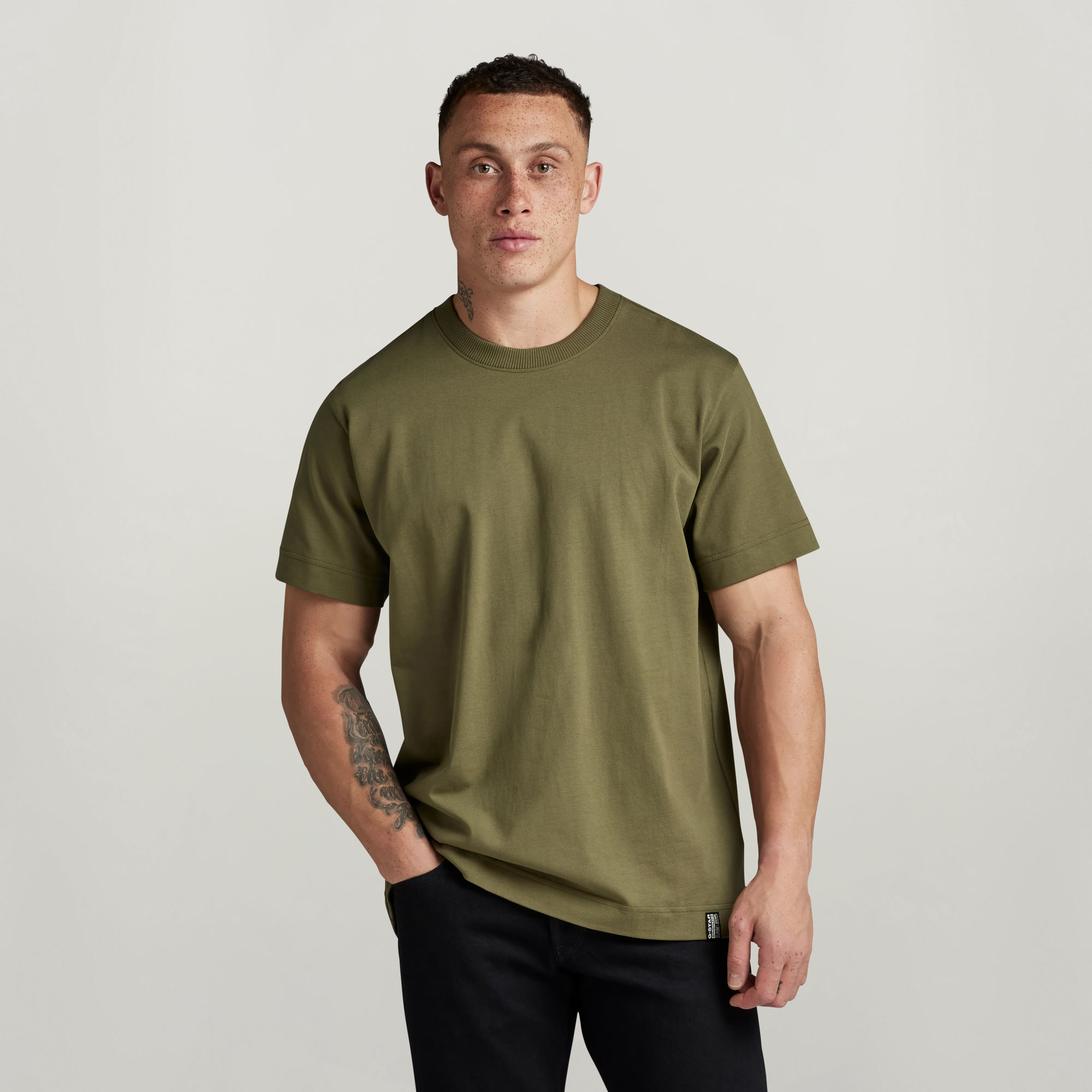 G-Star RAW Essential Loose T-Shirt Groen Heren