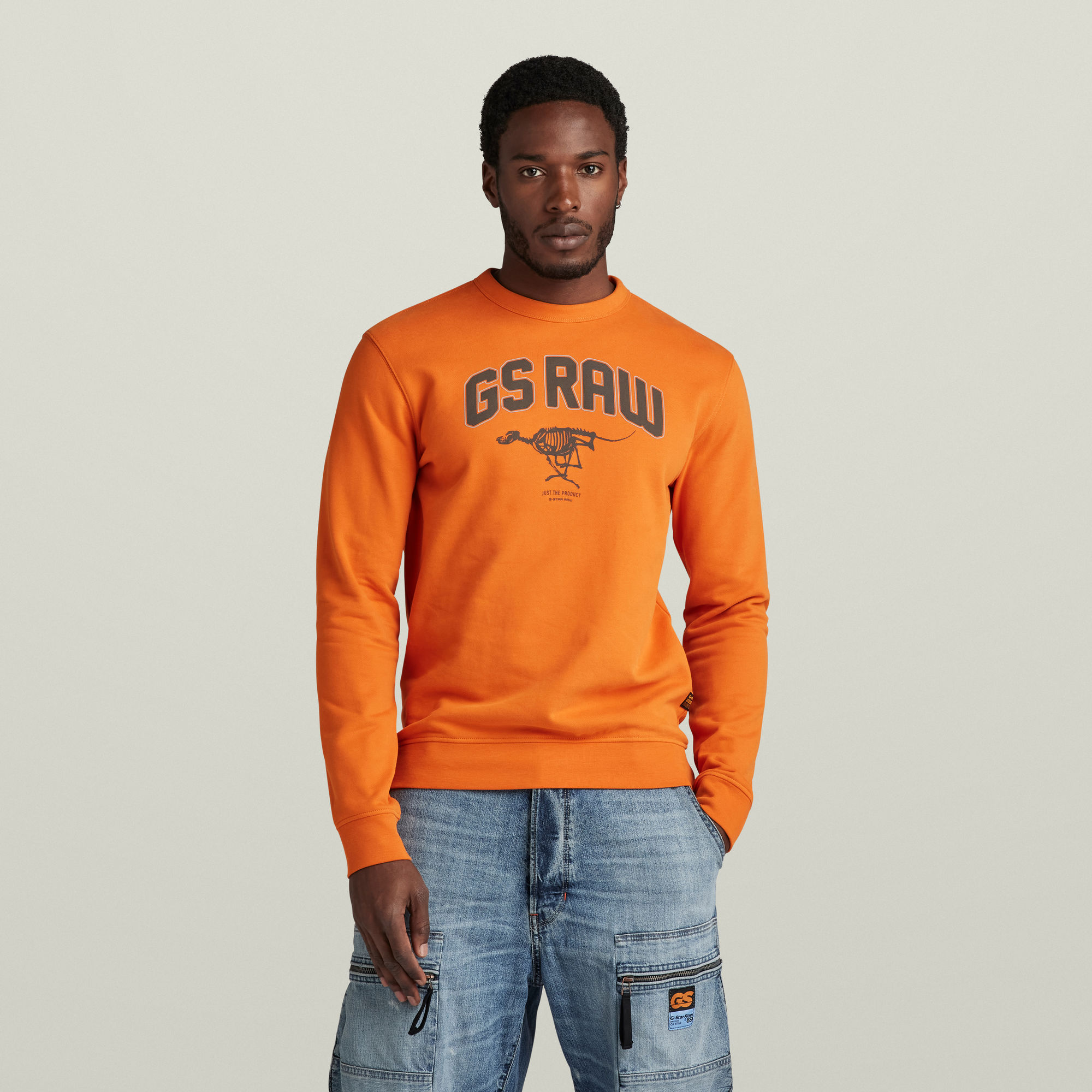

Skeleton Dog Graphic Sweater - Orange - Men