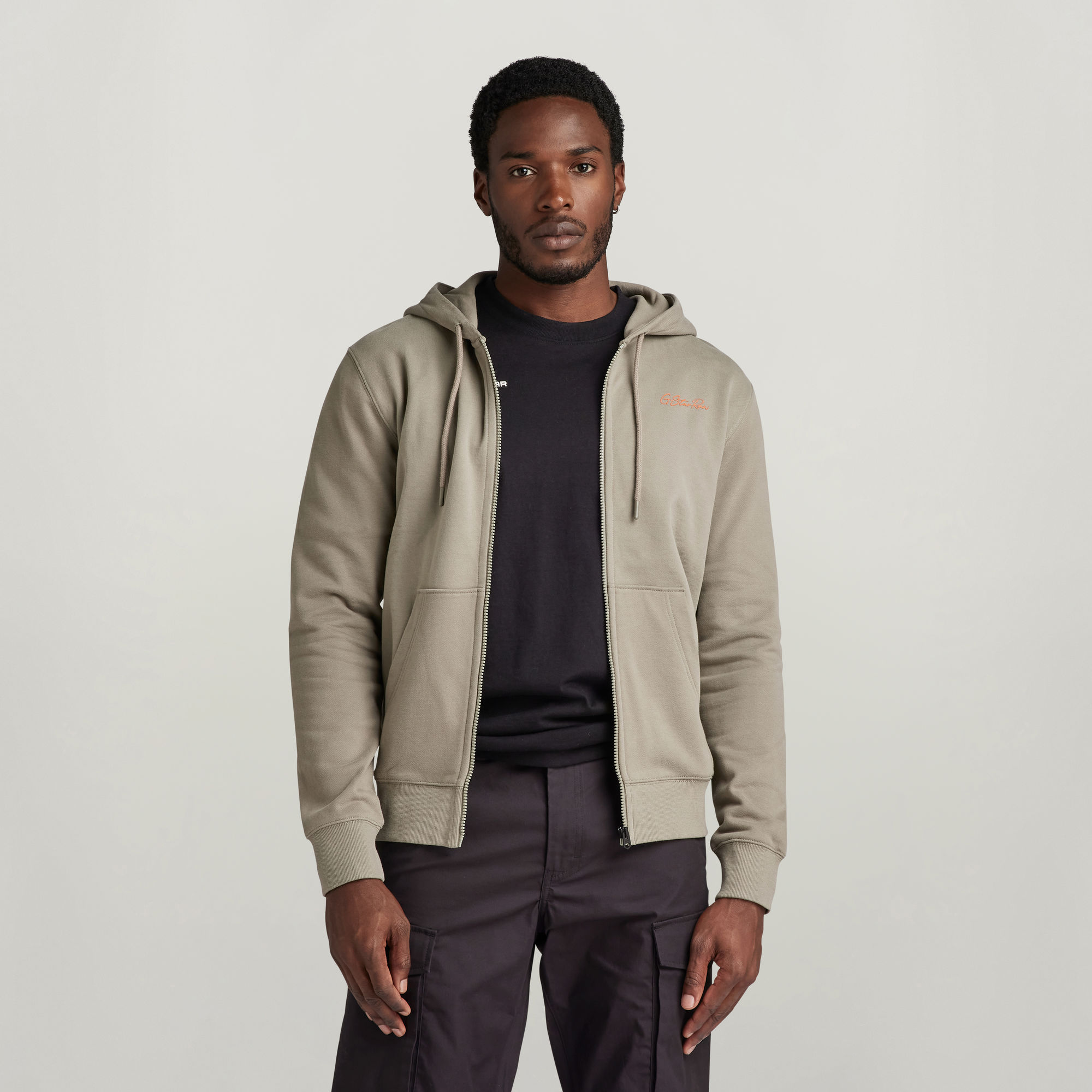 

Back Graphic Hoodie Met Rits - Groen - Heren