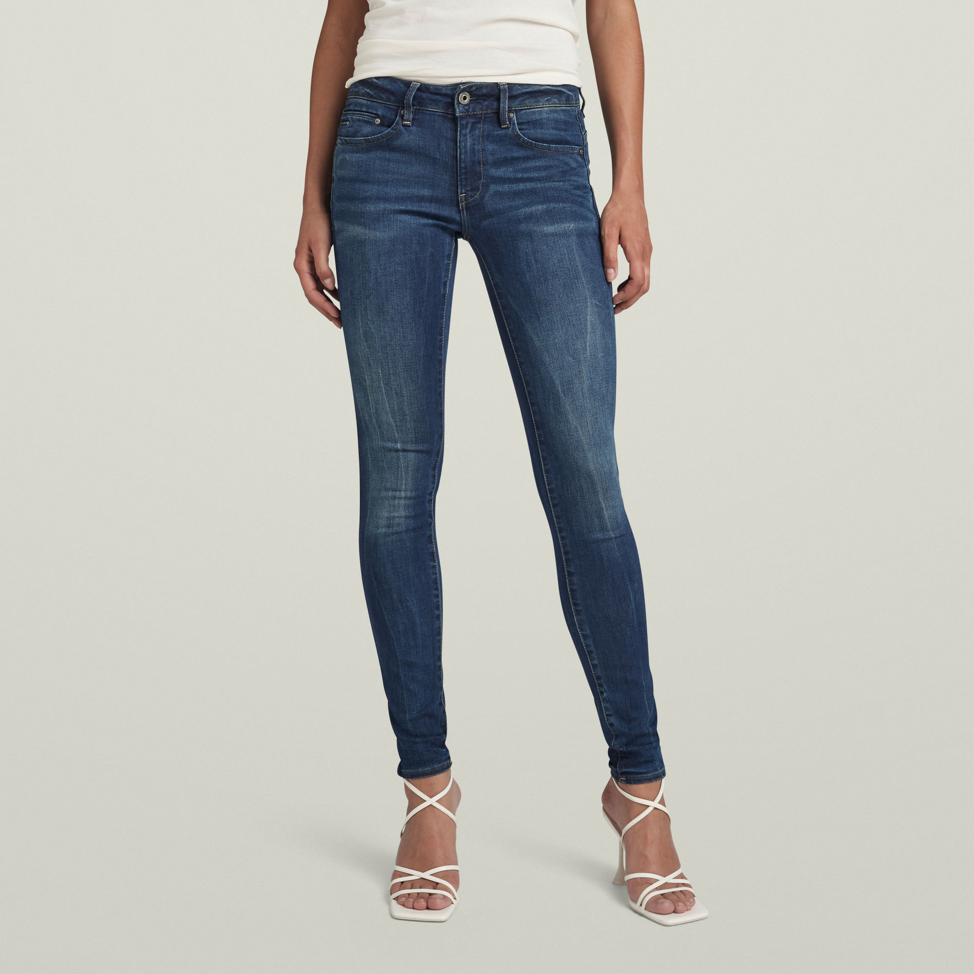 

Midge Zip Mid-Waist Skinny Jeans - Dark blue - Women
