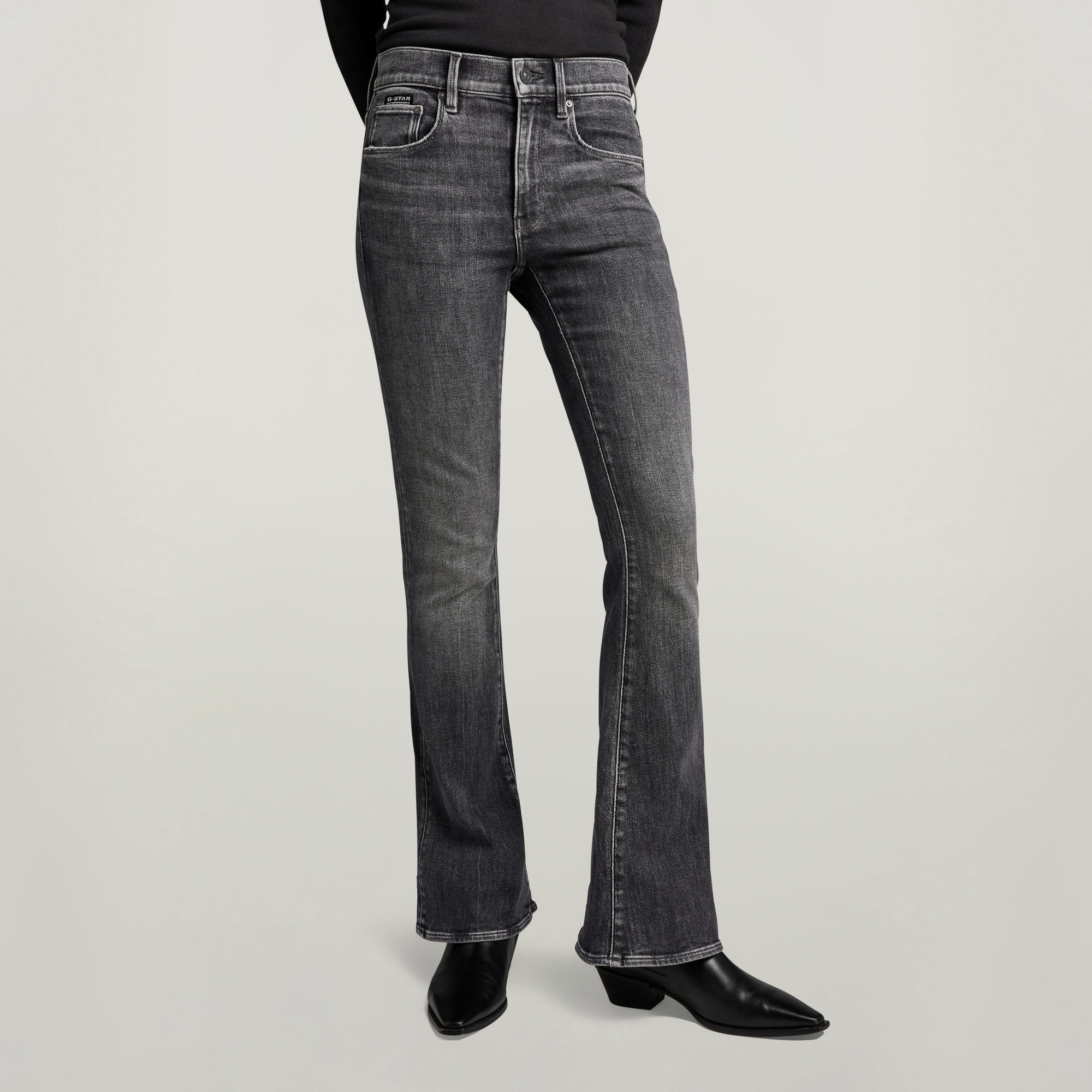 G-Star RAW 3301 Flare Jeans Grijs Dames