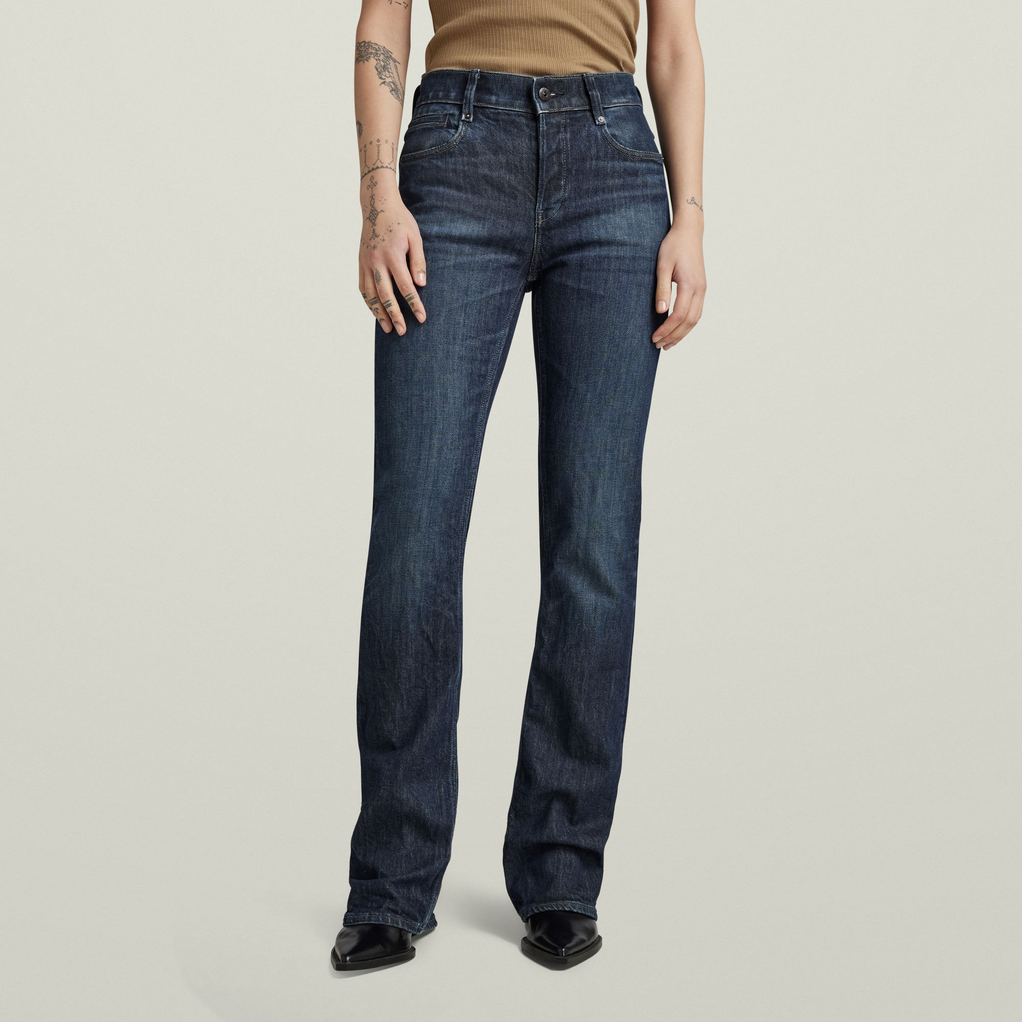 Noxer Bootcut Jeans - Dunkelblau - Damen