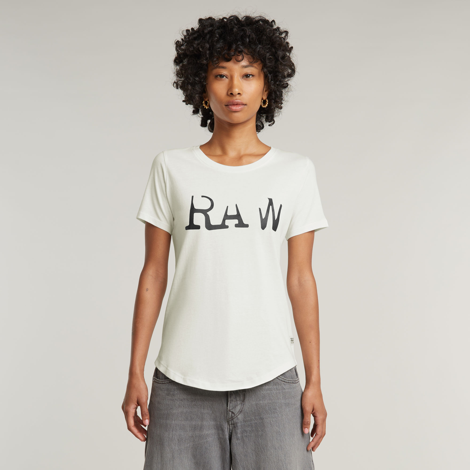 

Raw Optic Slim T-Shirt - Lichtblauw - Dames