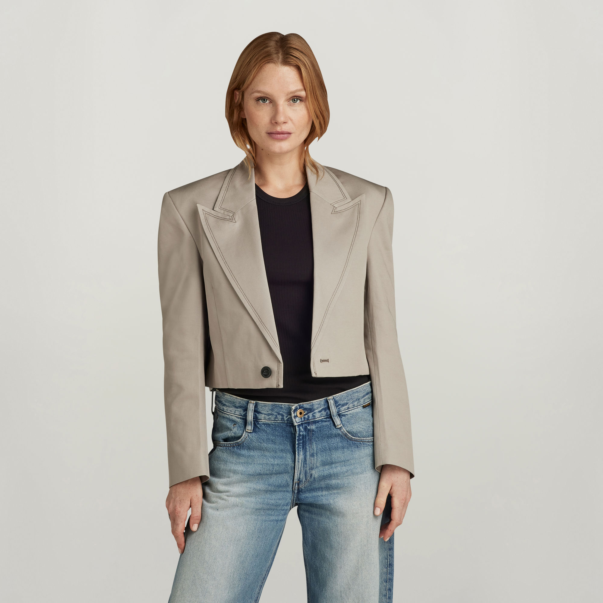 

Cropped Blazer - Grey - Women