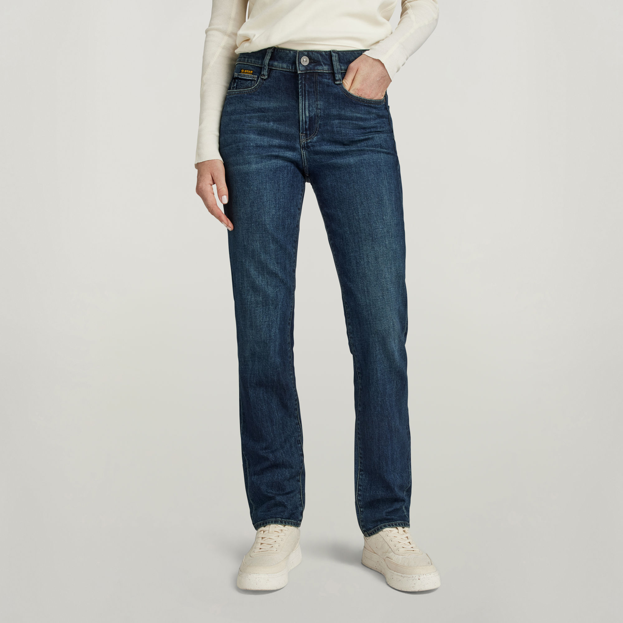 G-Star RAW Ace 2.0 Slim Straight Jeans Donkerblauw Dames