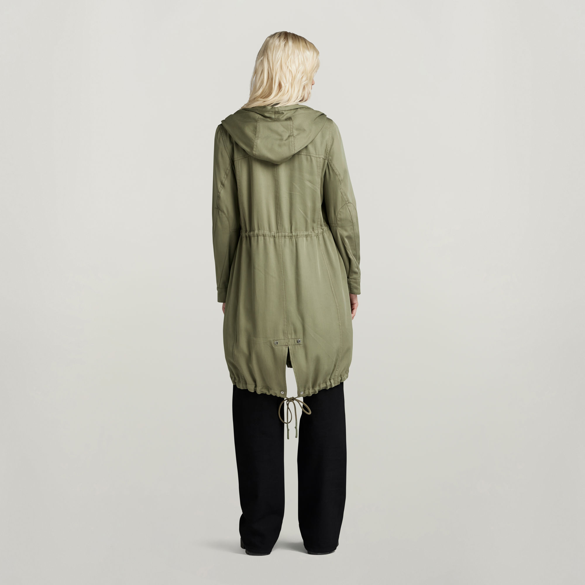 G-Star RAW Fluid Fishtail Parka Met Capuchon Groen Dames