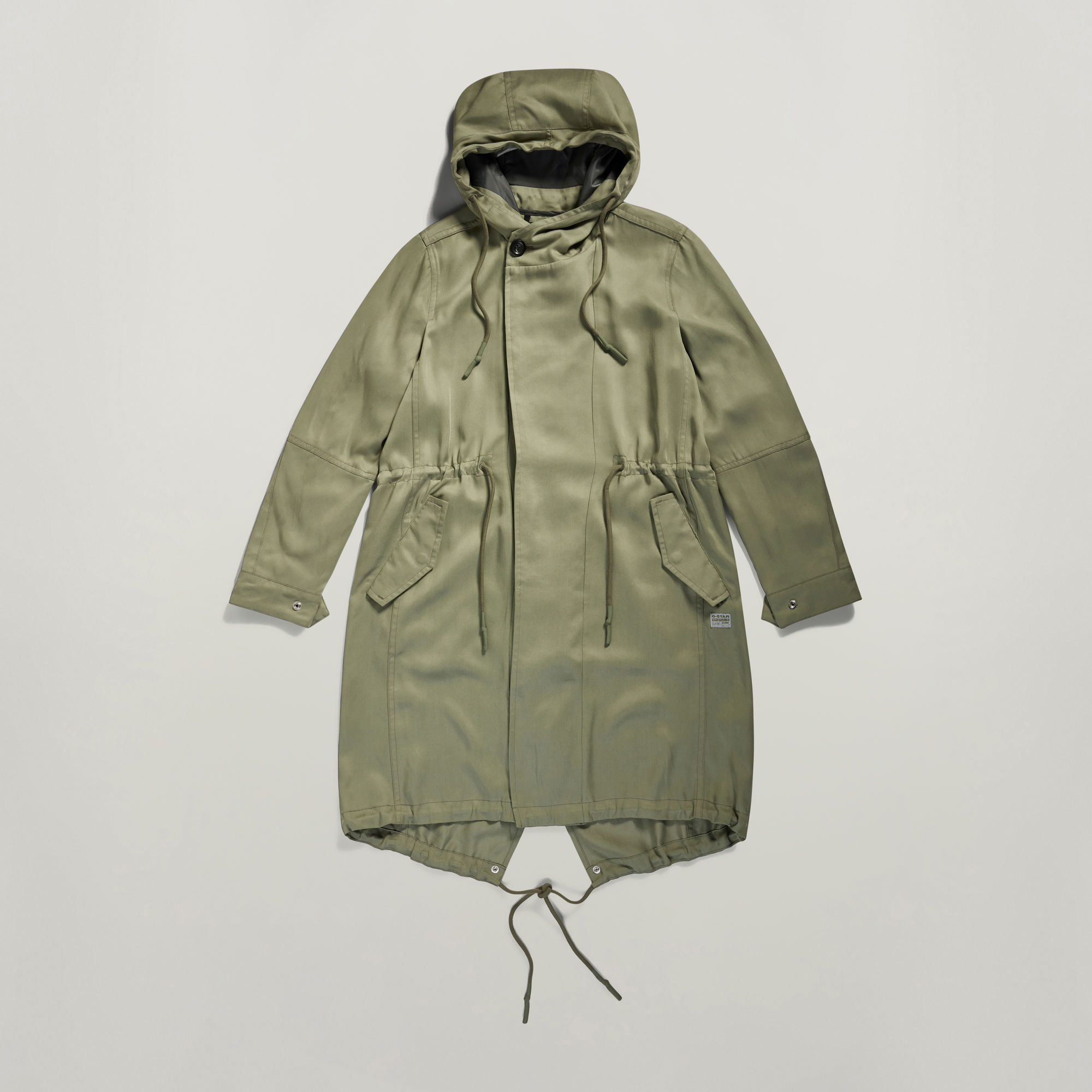 G-Star RAW Fluid Fishtail Parka Met Capuchon Groen Dames