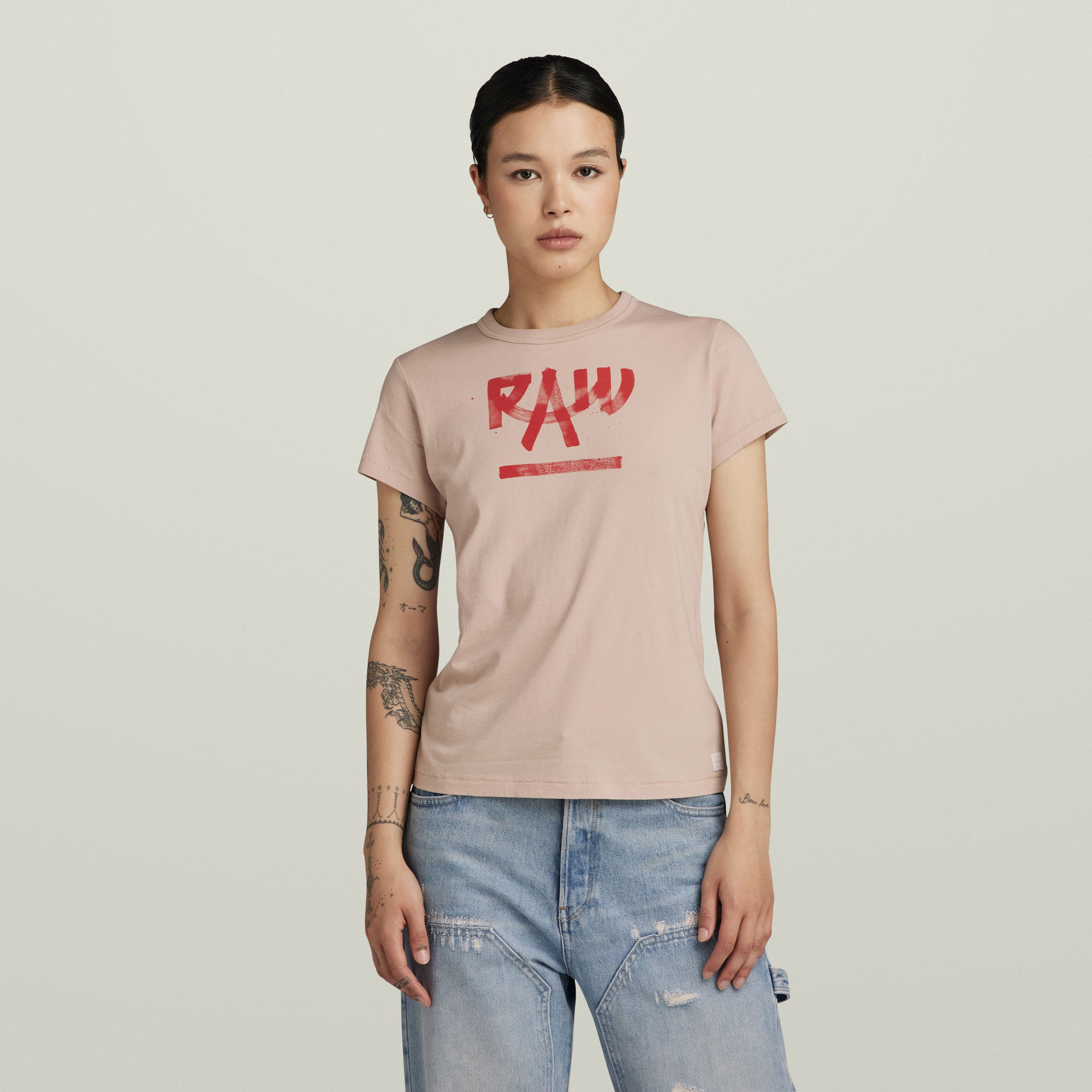 

Calligraphy Graphic Top - Pink - Women
