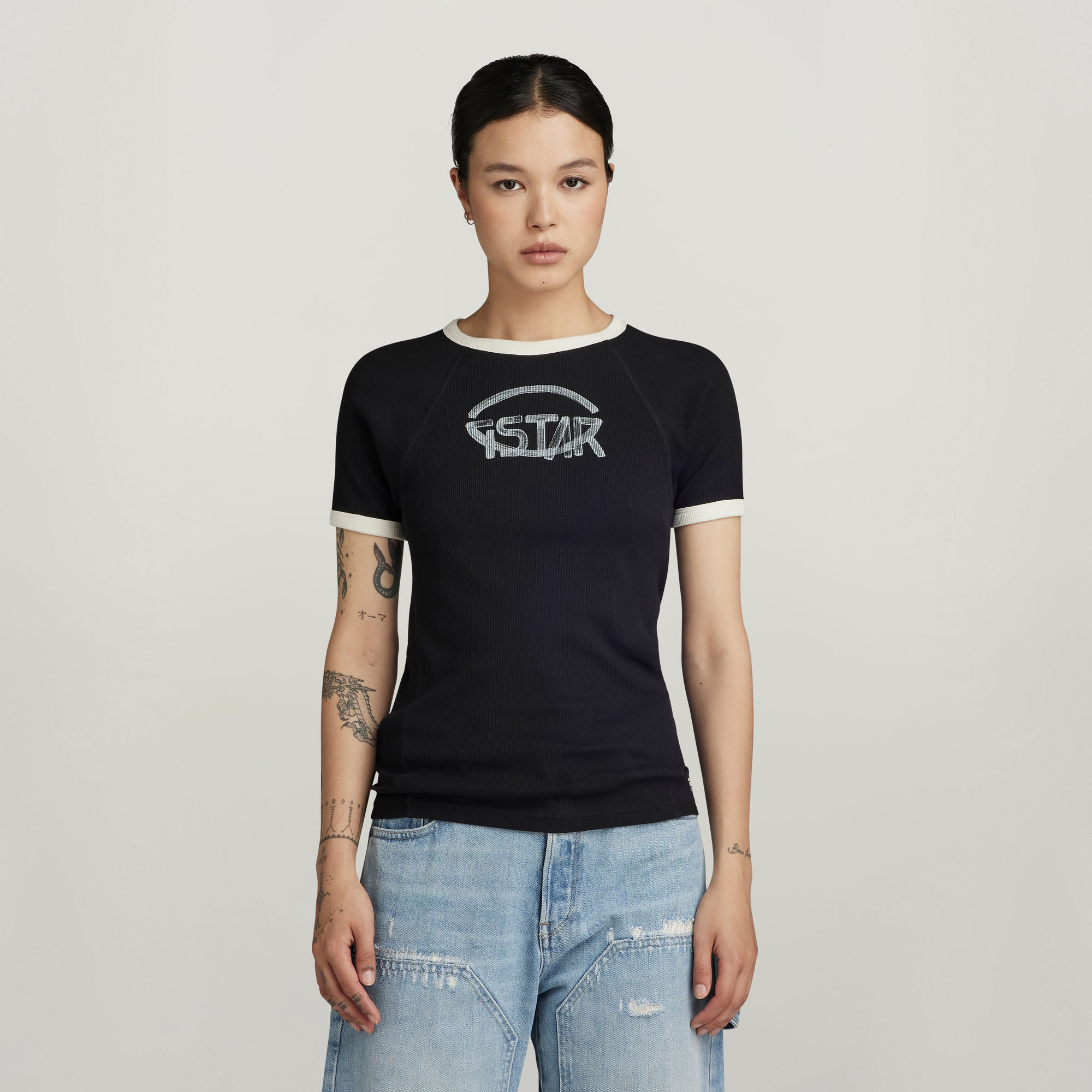 G-Star RAW Army Ringer Slim Top Zwart Dames
