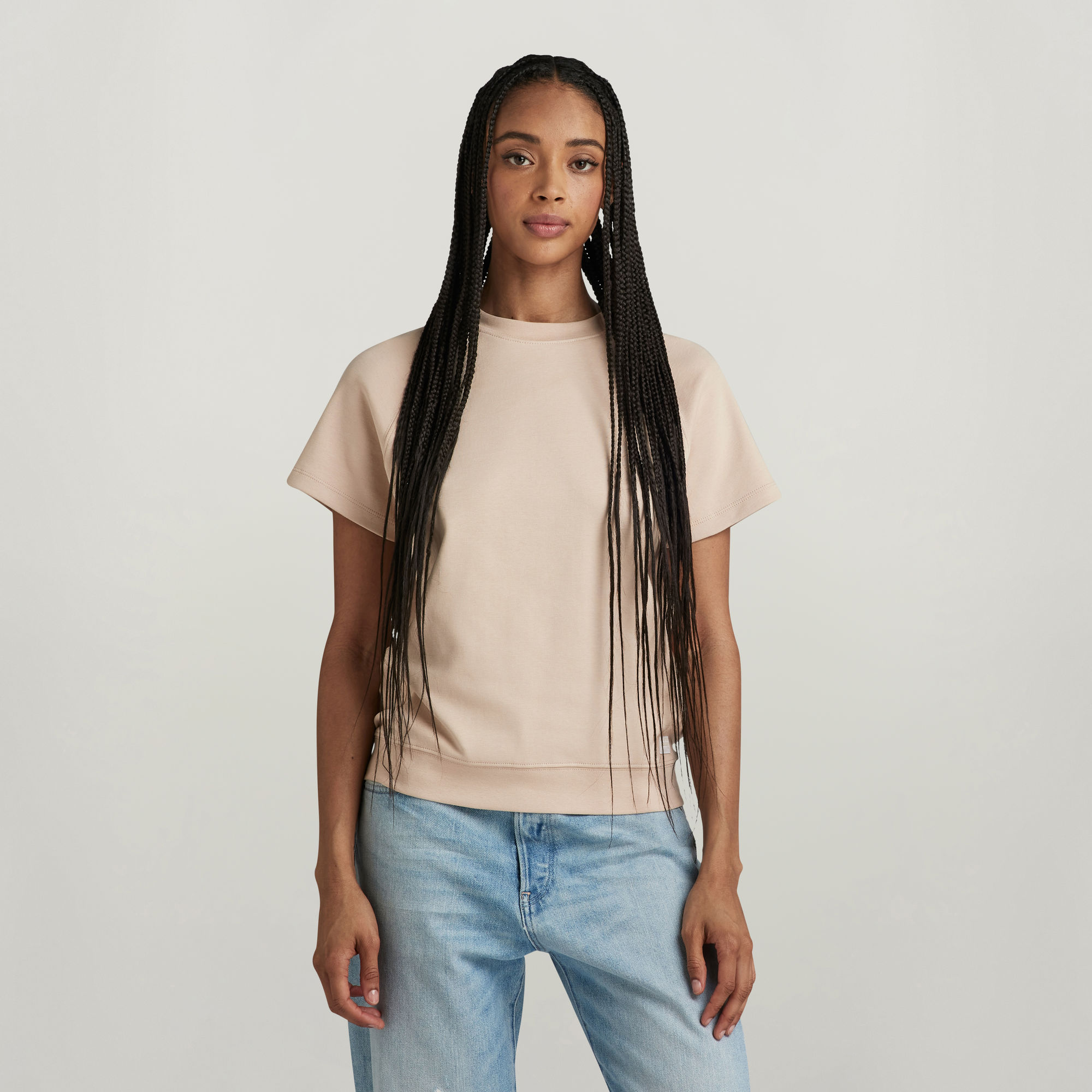 G-Star RAW top Raglan van biologisch katoen ecru