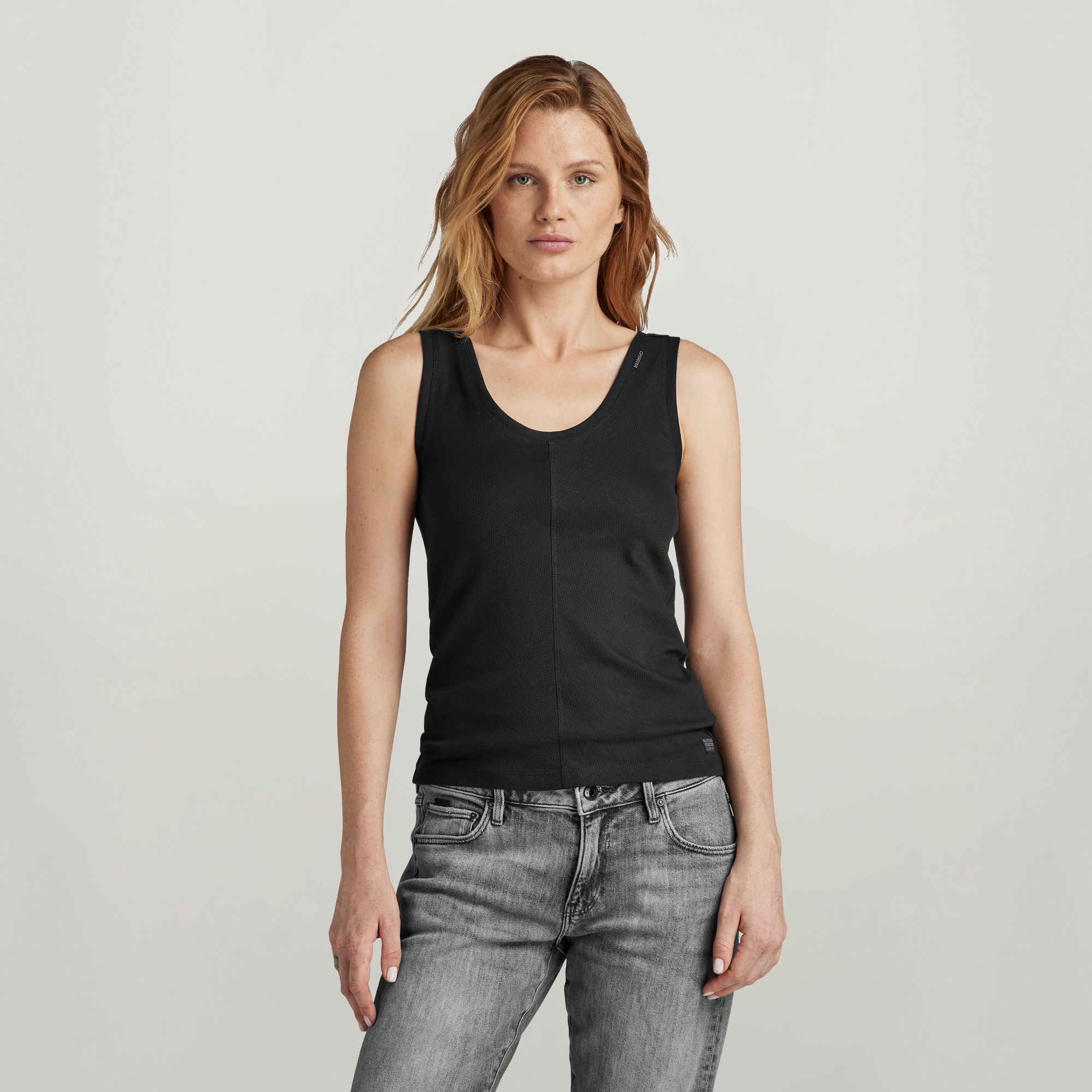 

Front Seam Tank Top - Schwarz - Damen