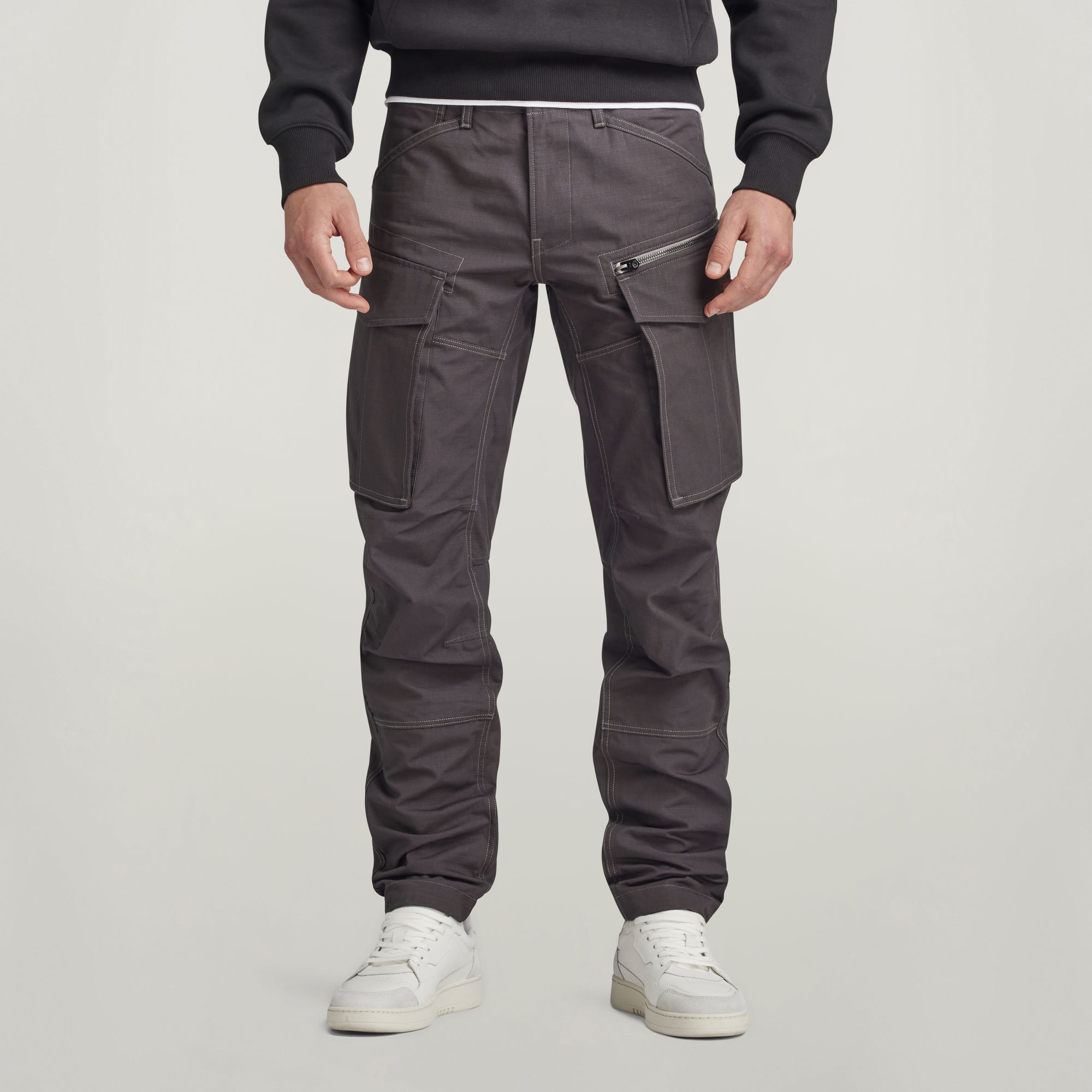 

Rovic Zip 3D Regular Tapered Broek - Grijs - Heren