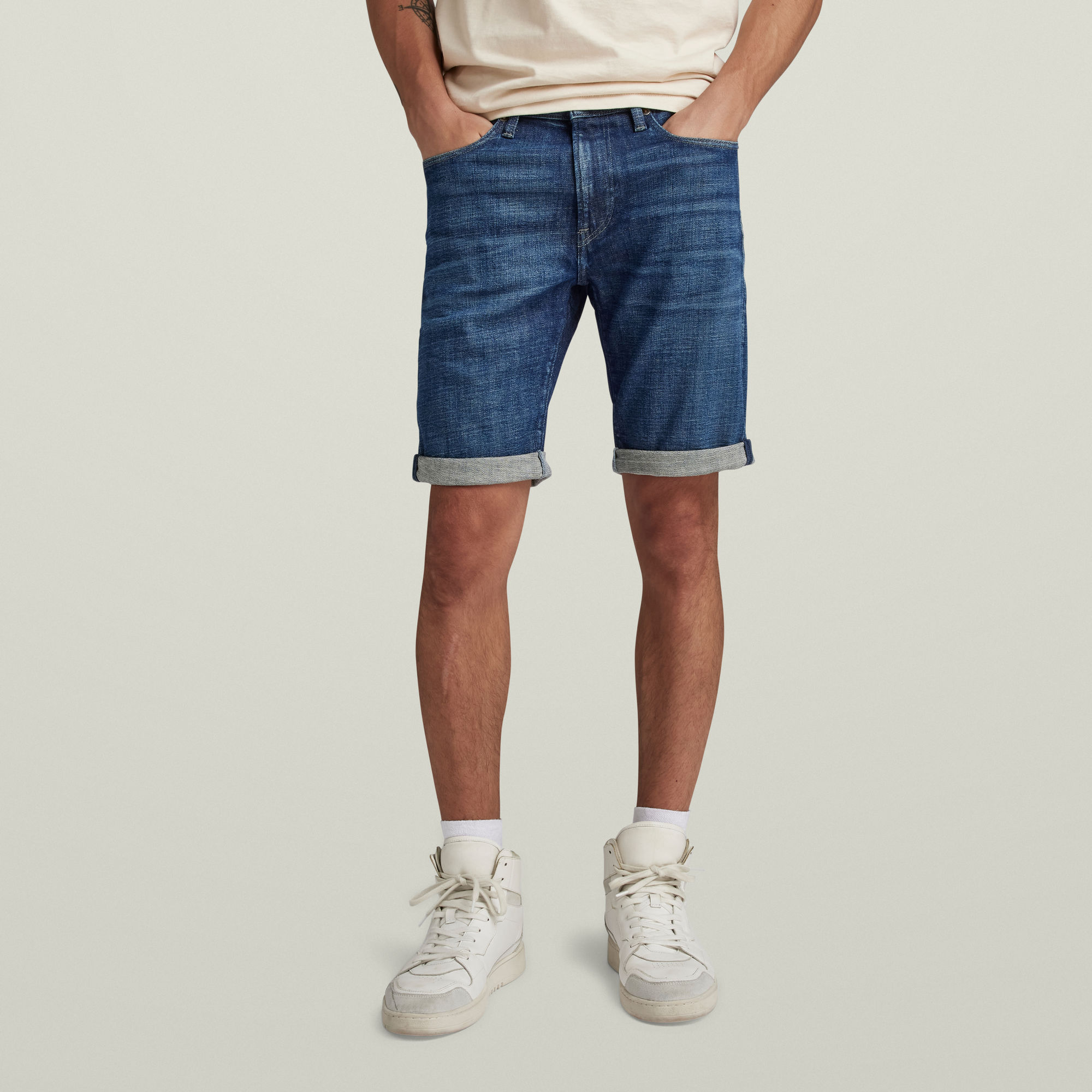

3301 Slim Denim Shorts - Medium blue - Men