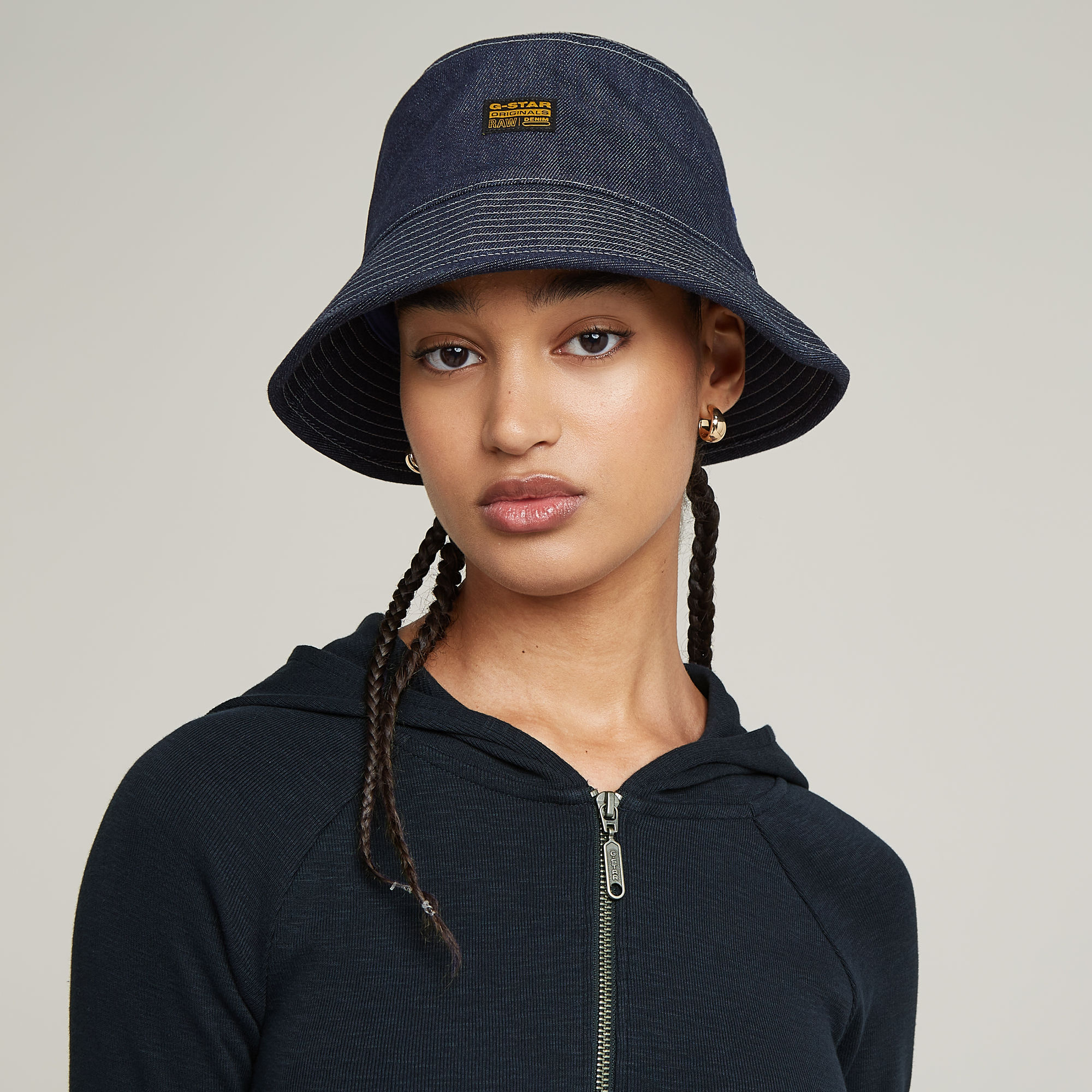 G-Star RAW Half Zip Slim Hoodie Jurk Donkerblauw Dames