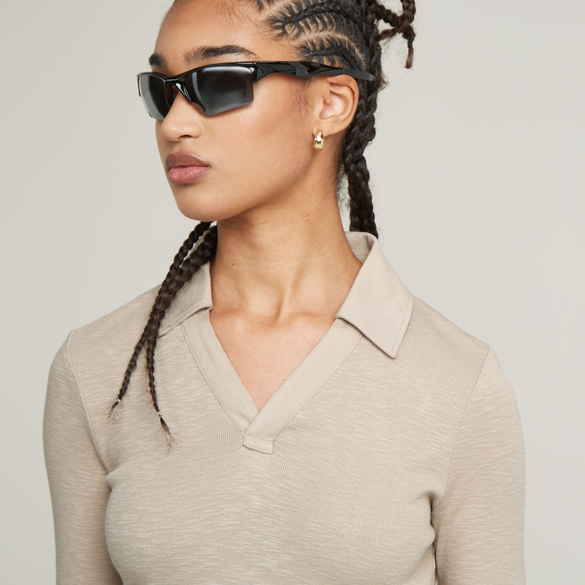 G-Star RAW Polo Top Slim Beige Dames