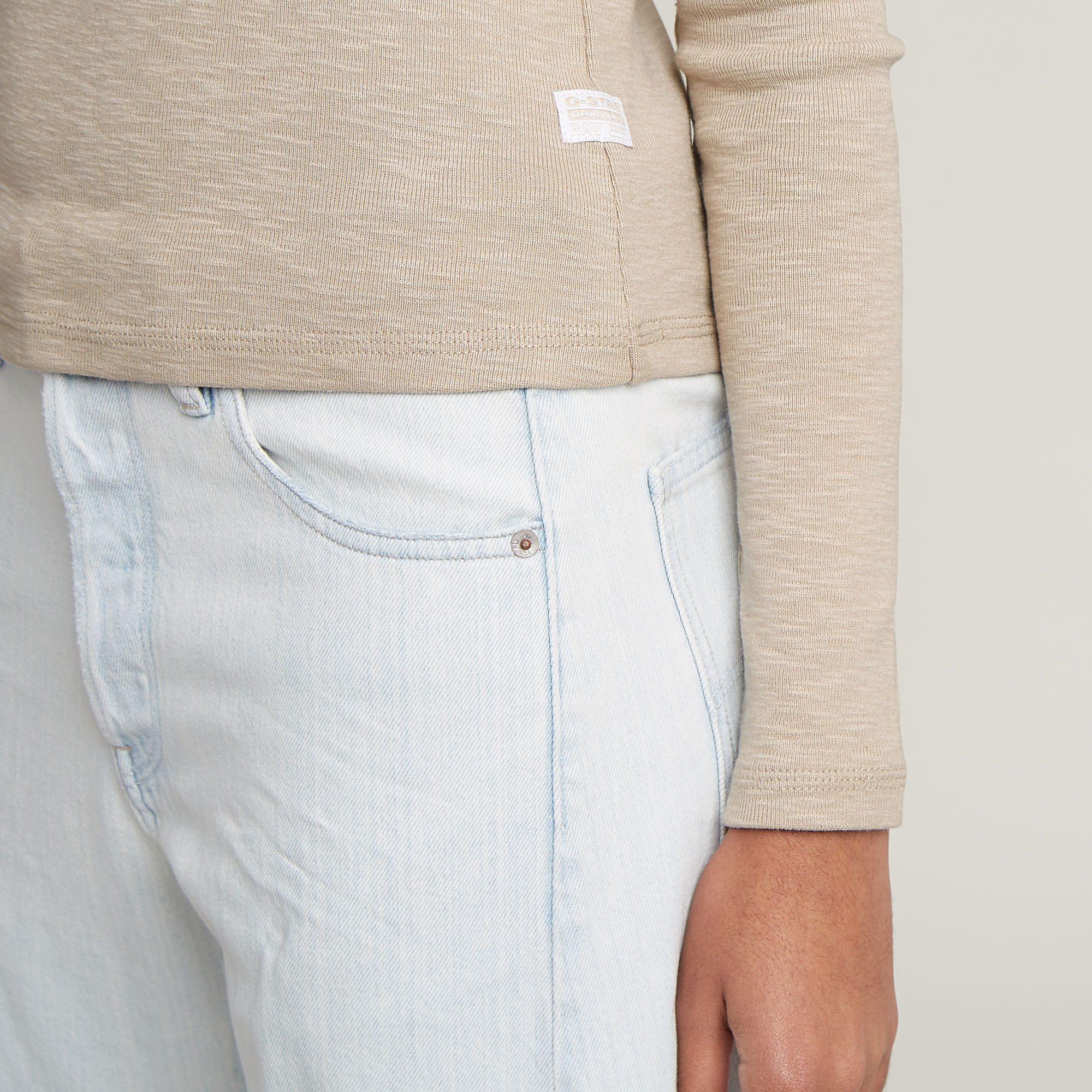 G-Star RAW Polo Top Slim Beige Dames