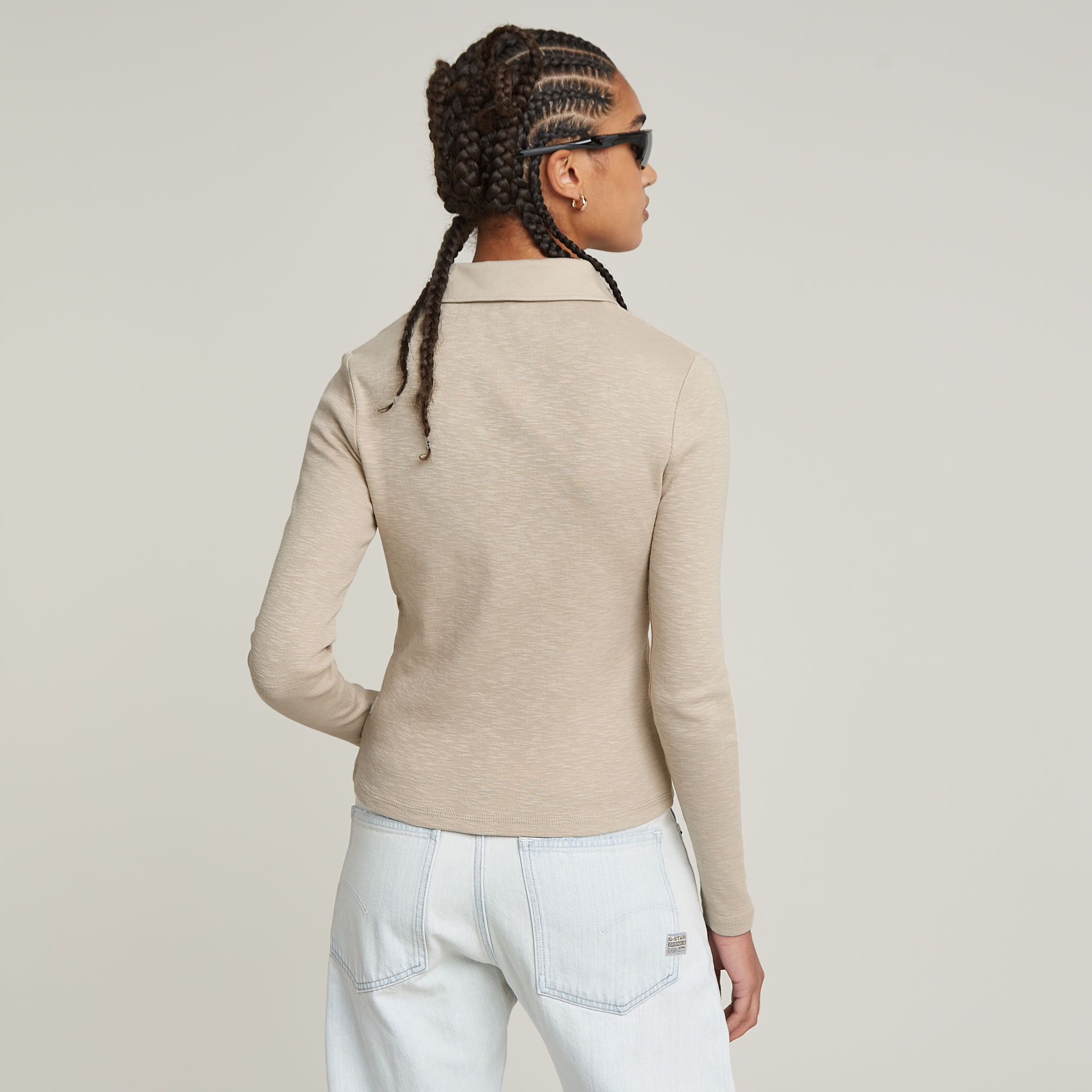 G-Star RAW Polo Top Slim Beige Dames