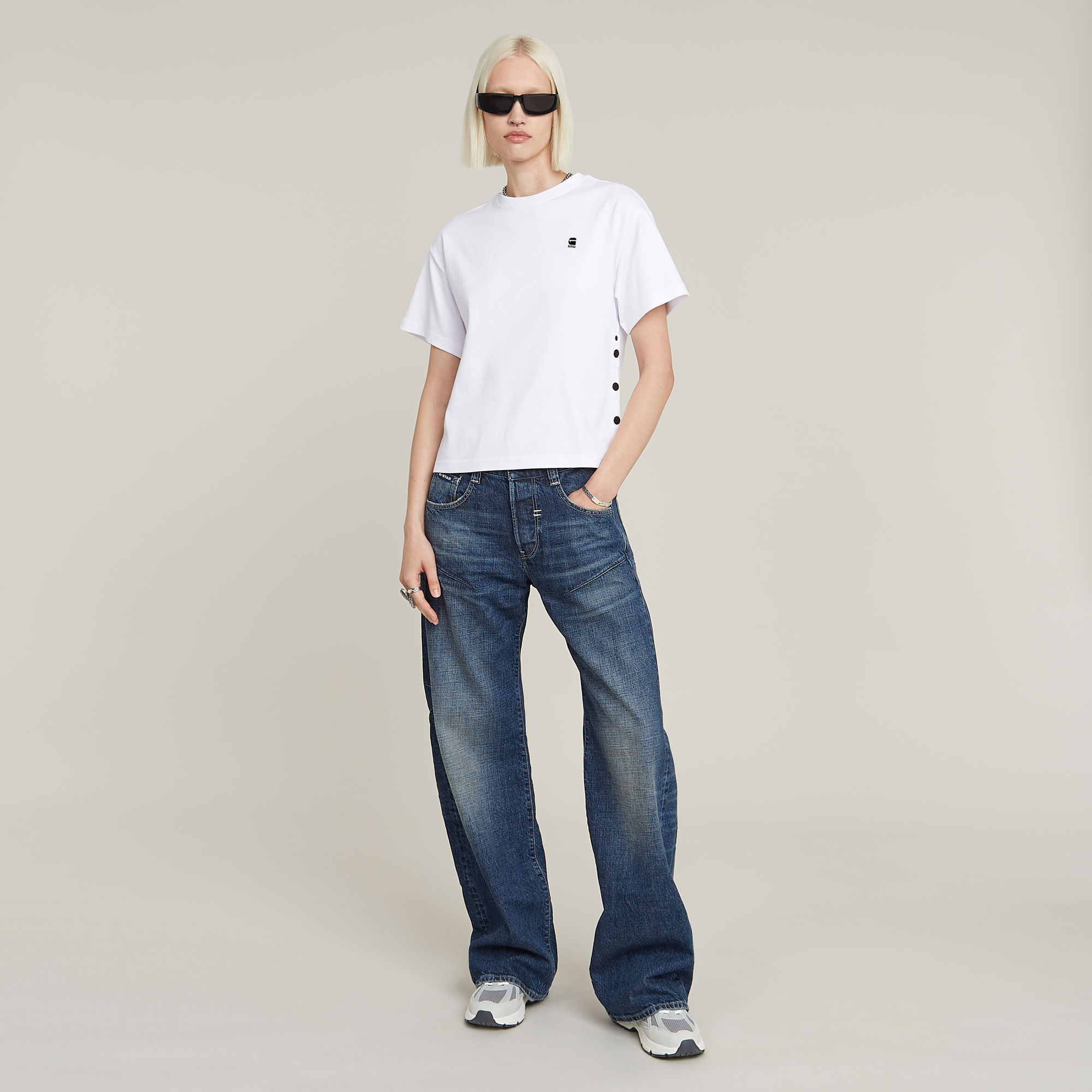 G-Star RAW Side Buttons Relaxed Top Wit Dames