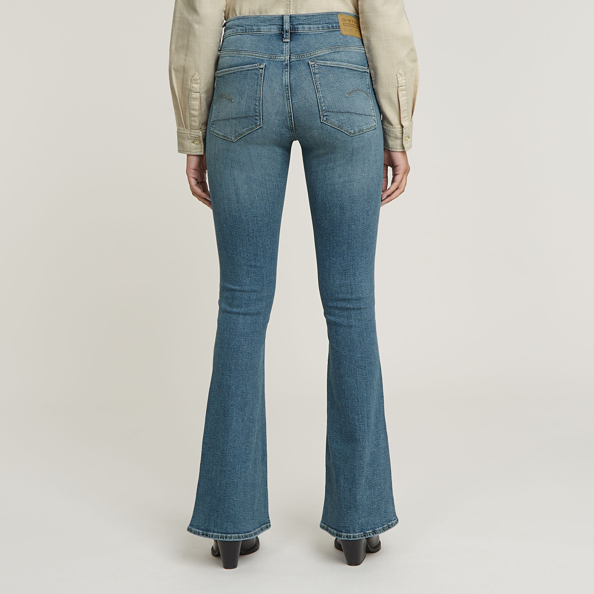 G-Star RAW 3301 Flare Jeans Midden blauw Dames