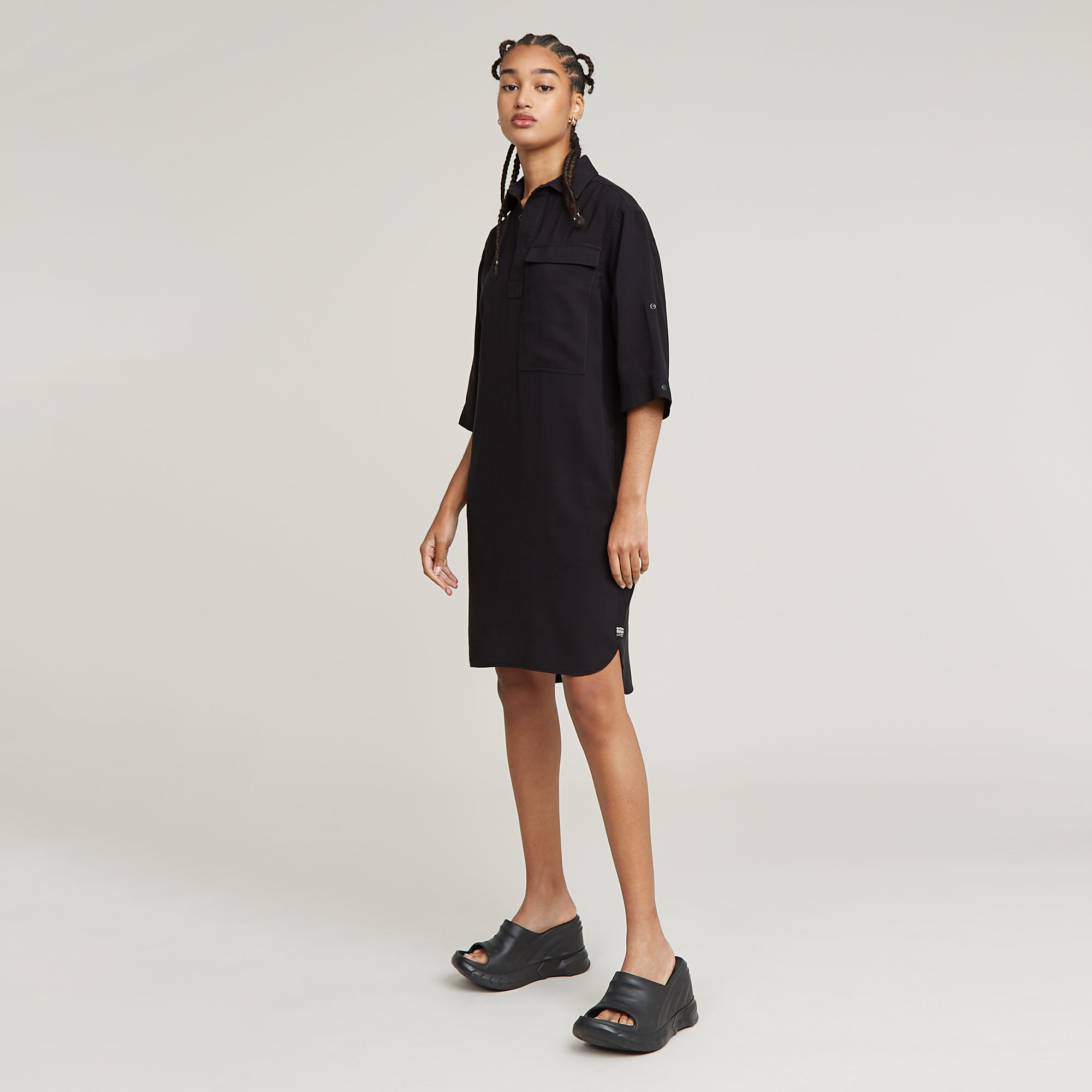 

Shirt Dress - Black - Women