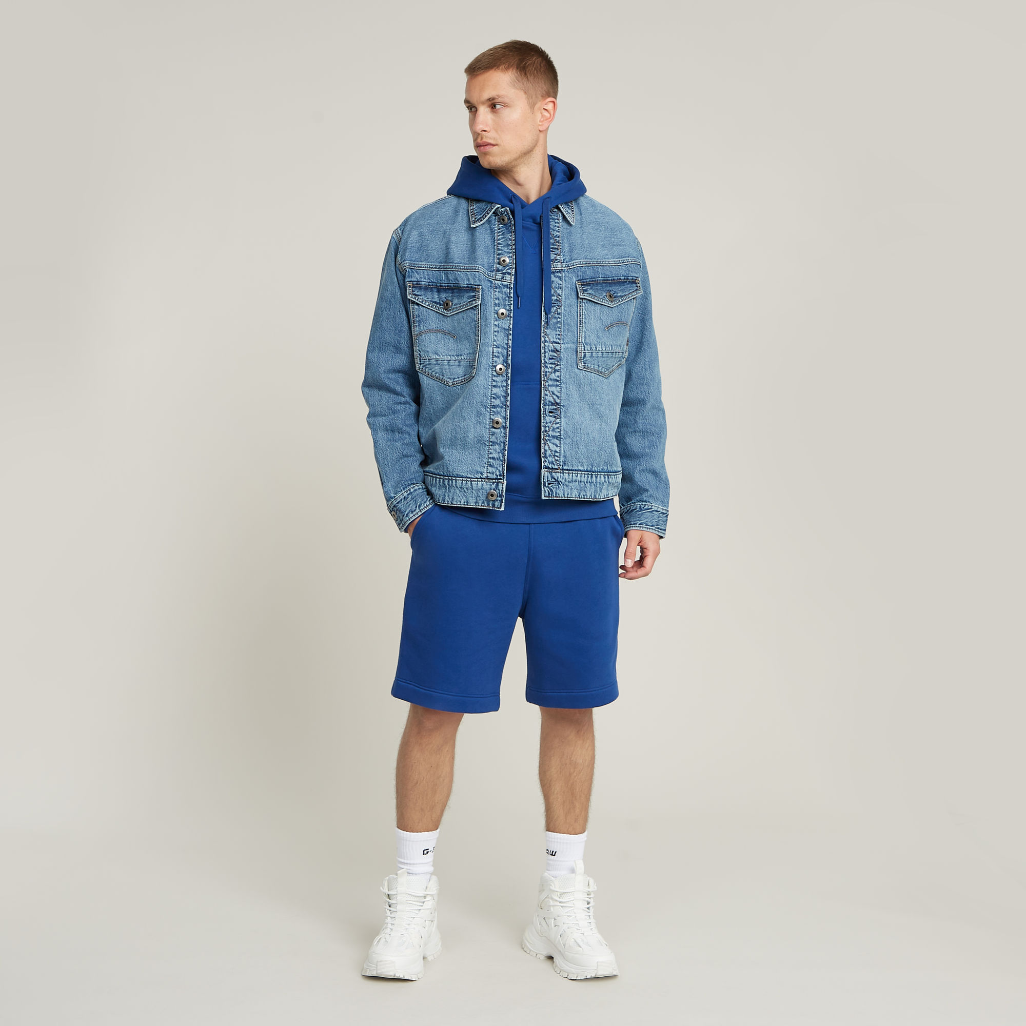 G-Star RAW Premium Core Sweatshort Midden blauw Heren