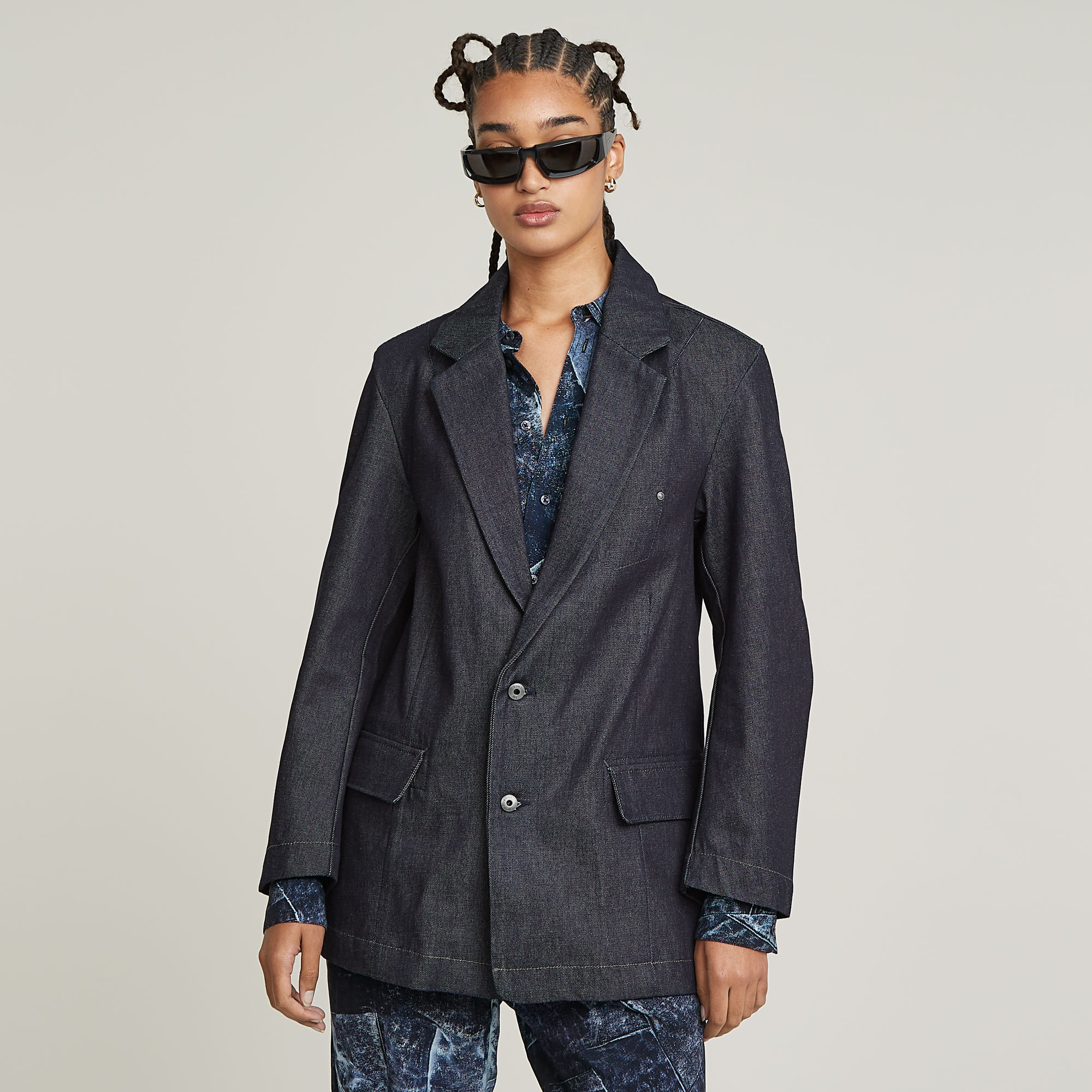 

Oversized Blazer - Dark blue - Women