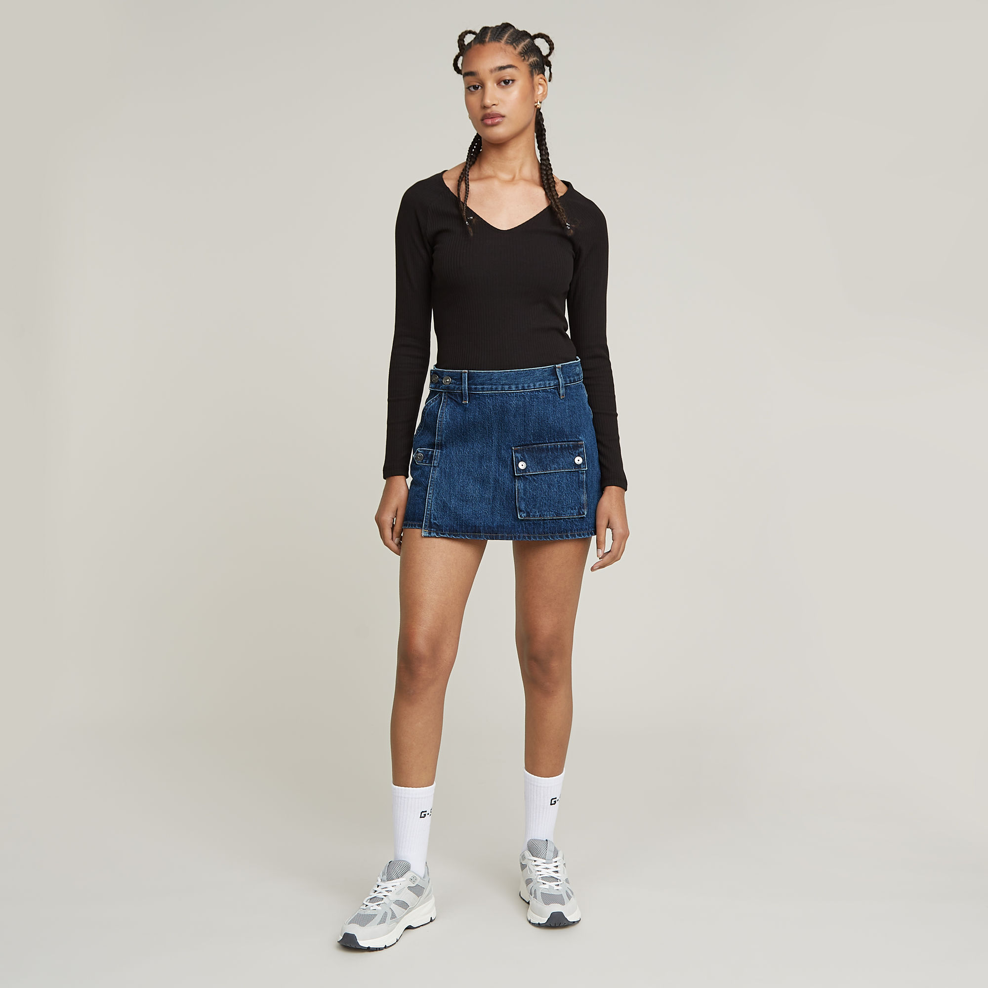 G-Star RAW Micro Denim Skort Donkerblauw Dames