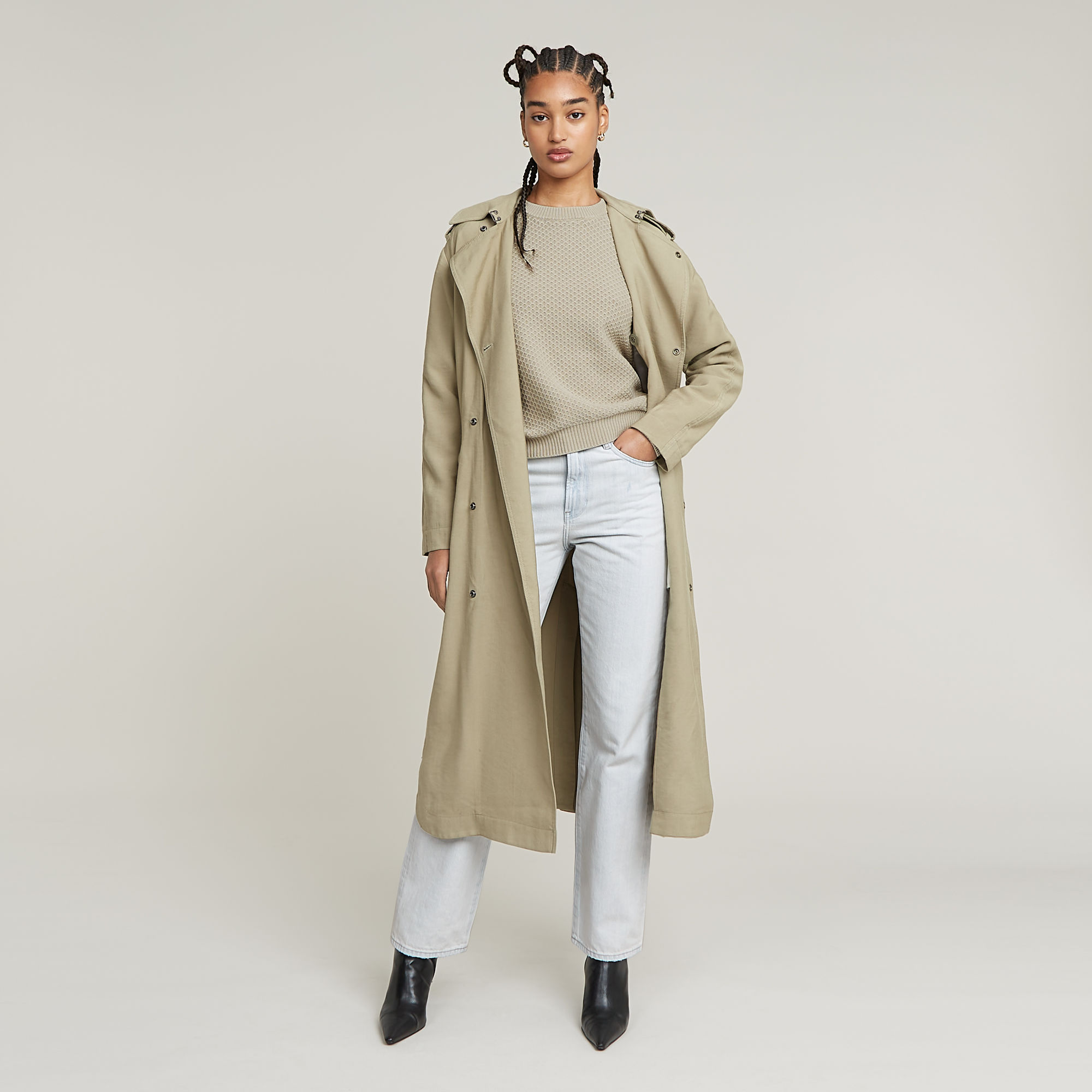 G-Star RAW Overdyed Structure Gebreide Trui Beige Dames